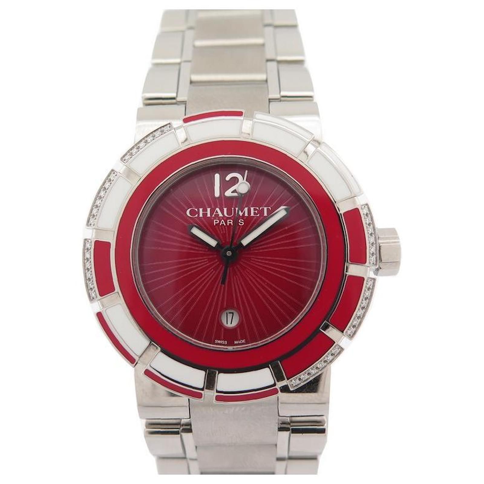 NEW CHAUMET CLASS ONE WATCH 622CQUARTZ 33 MM STEEL AND DIAMONDS WATCH