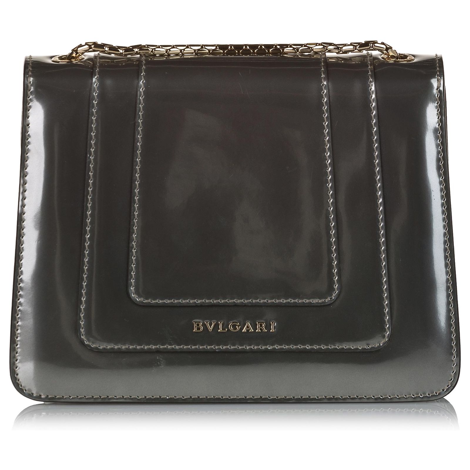 Sac Bandoulière BVLGARI En Toile Et Cuir - Occasion, Noir, Style Signature, Doublure Cuir