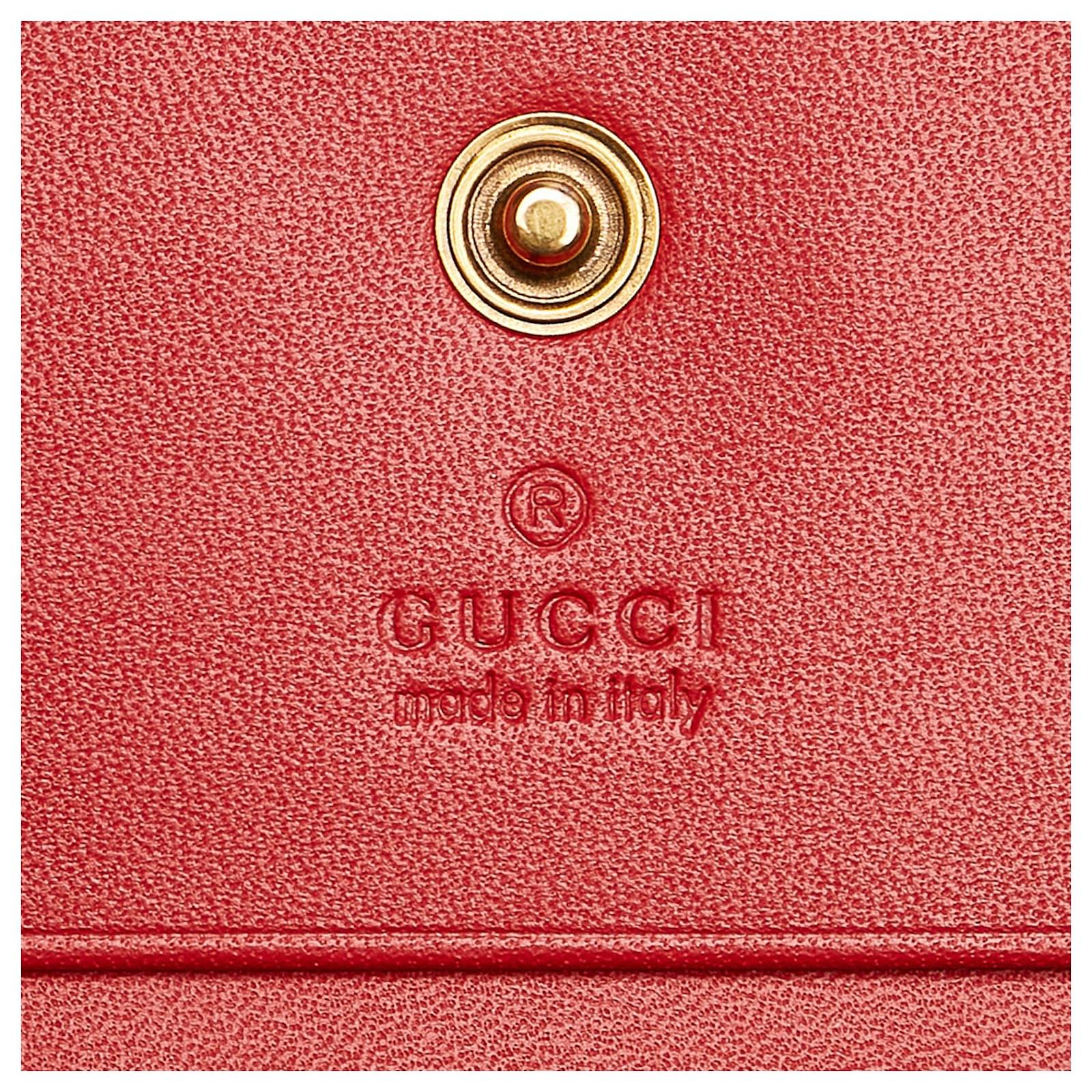 Gucci Brown GG Supreme Cherries Wallet Red Beige Cloth Cloth ref.585923 -  Joli Closet