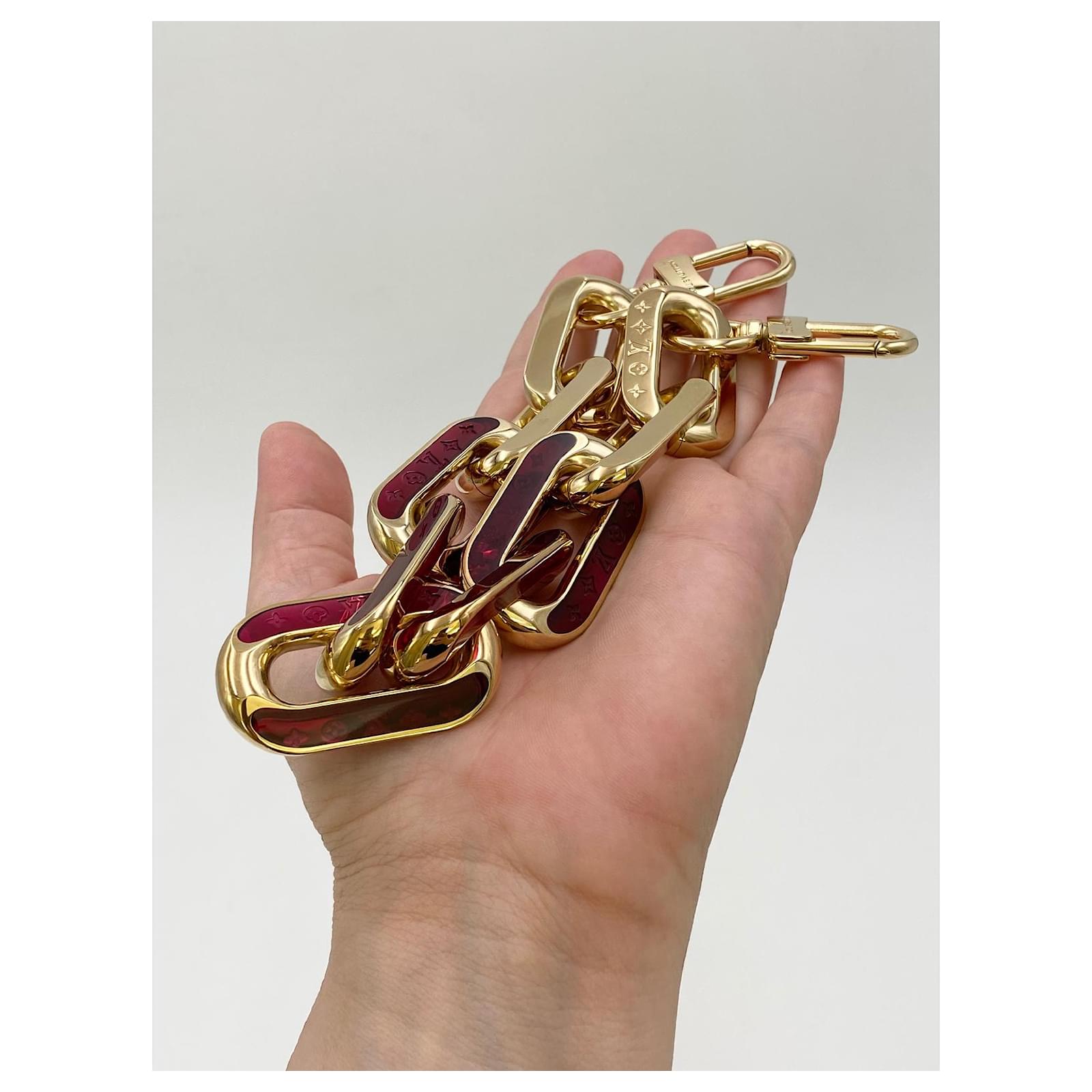 Louis Vuitton gold chain shoulder strap BB orchids Golden Fuschia Metal  ref.586557 - Joli Closet