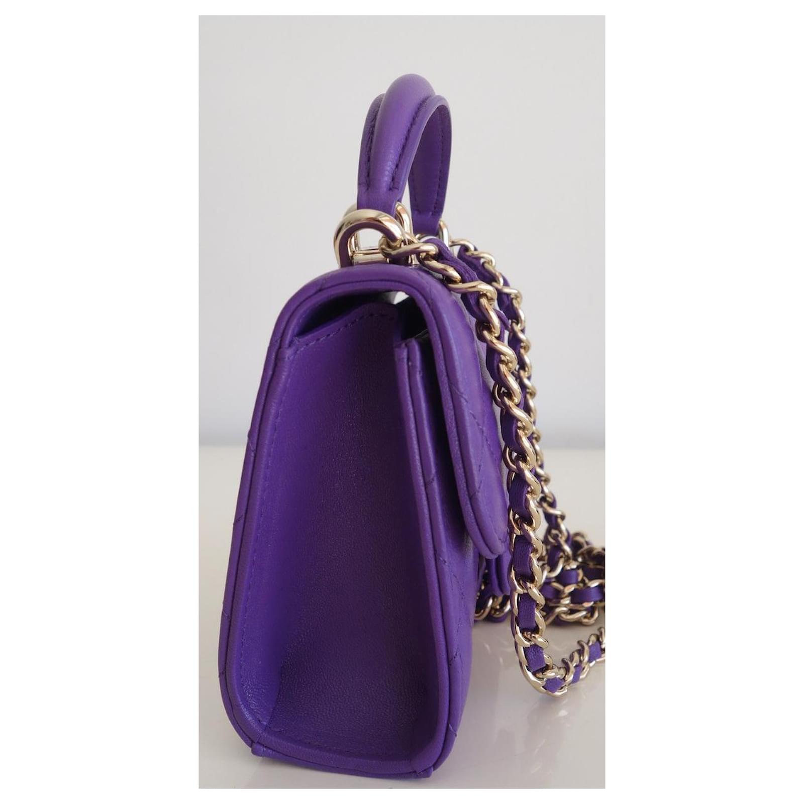 Timeless Chanel Classic Purple Mini Bag Leather ref.586583 - Joli Closet
