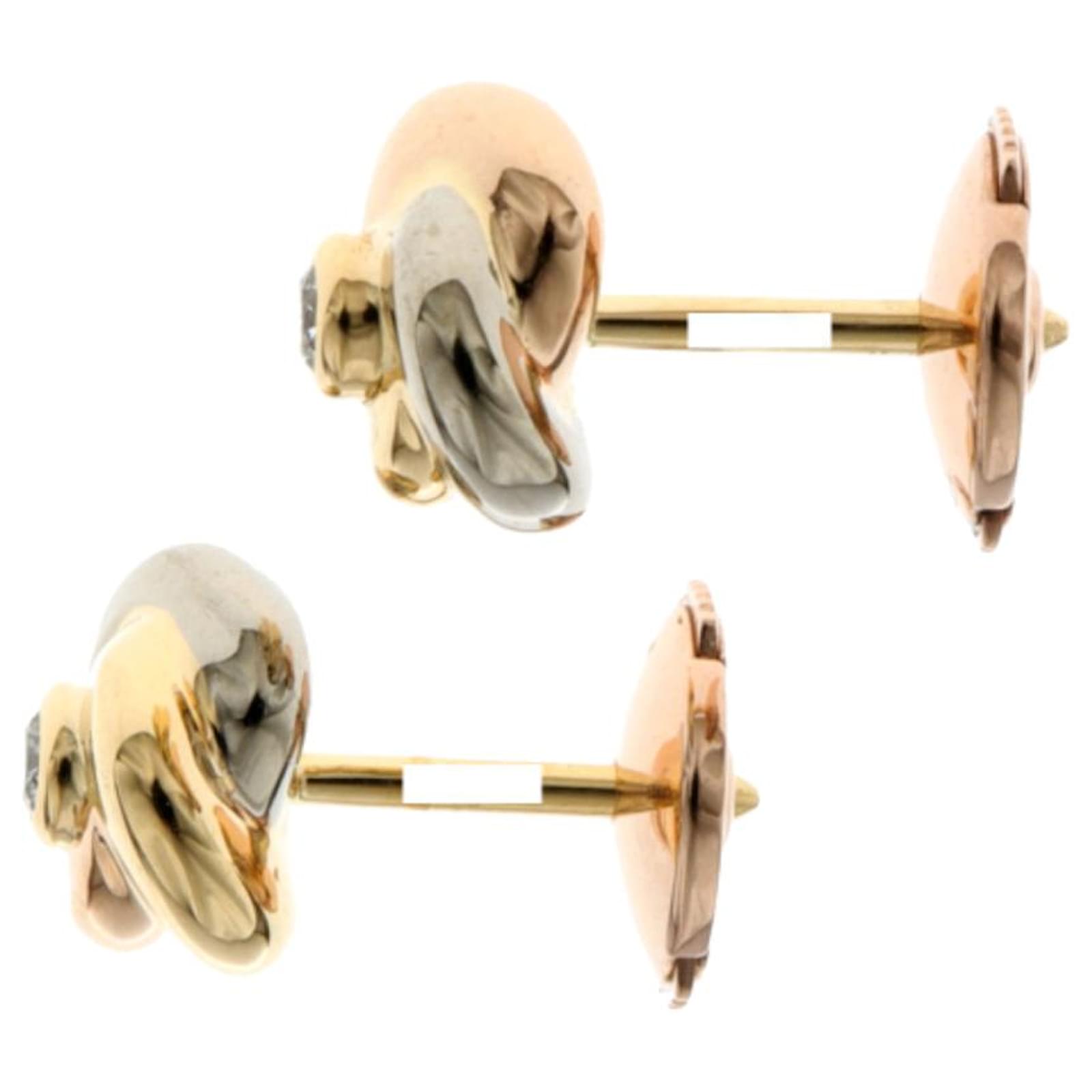 Love CARTIER baby trinity diamond earrings flower ref.586590 Joli Closet
