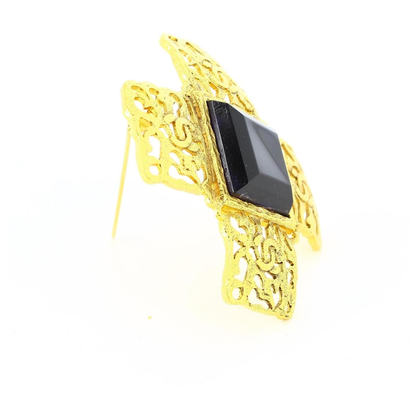 Grande Broche Vintage Dorée – Motif Nœud – État Parfait