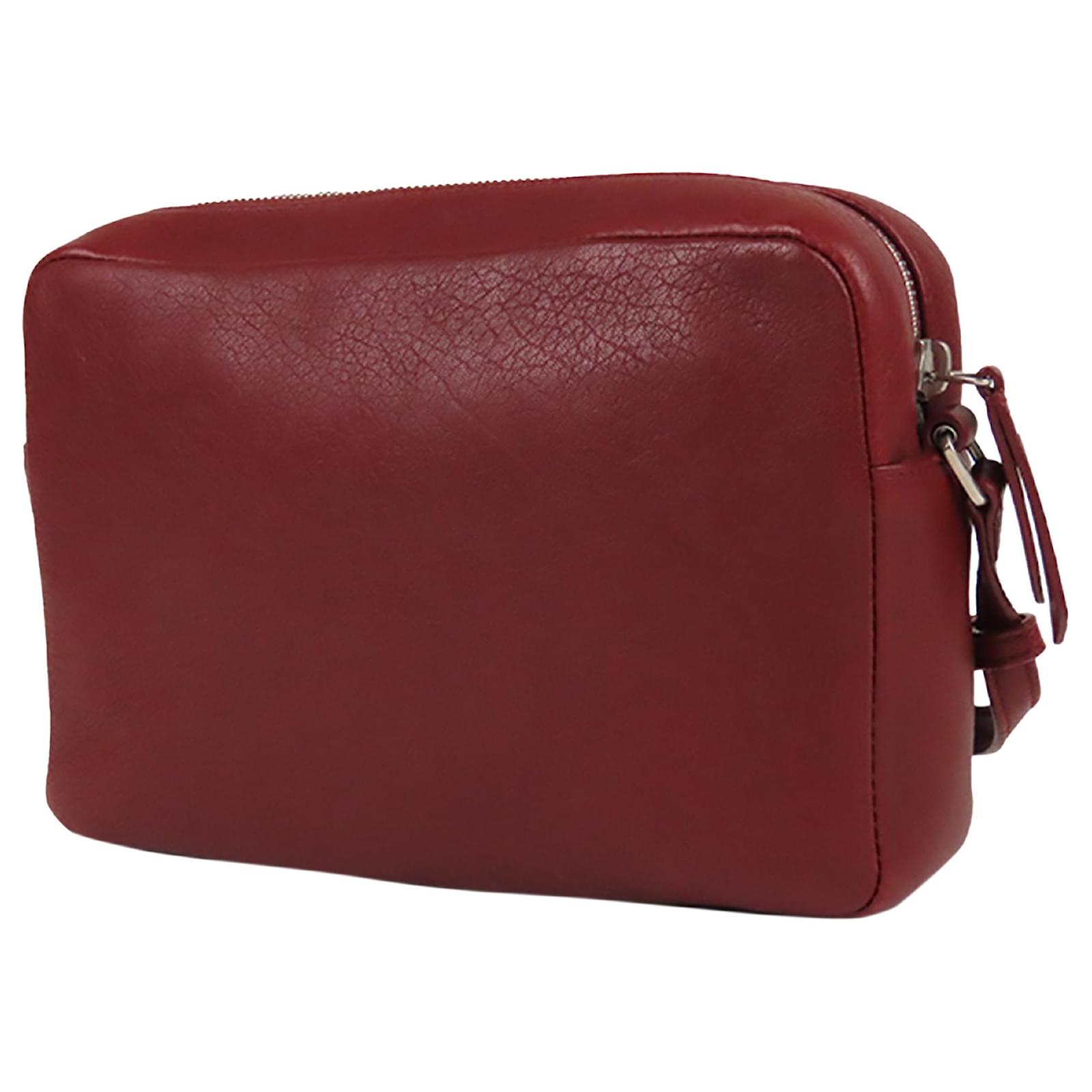 Saint Laurent Red Lou Leather Camera Bag Dark red Pony-style calfskin  ref.586711 - Joli Closet