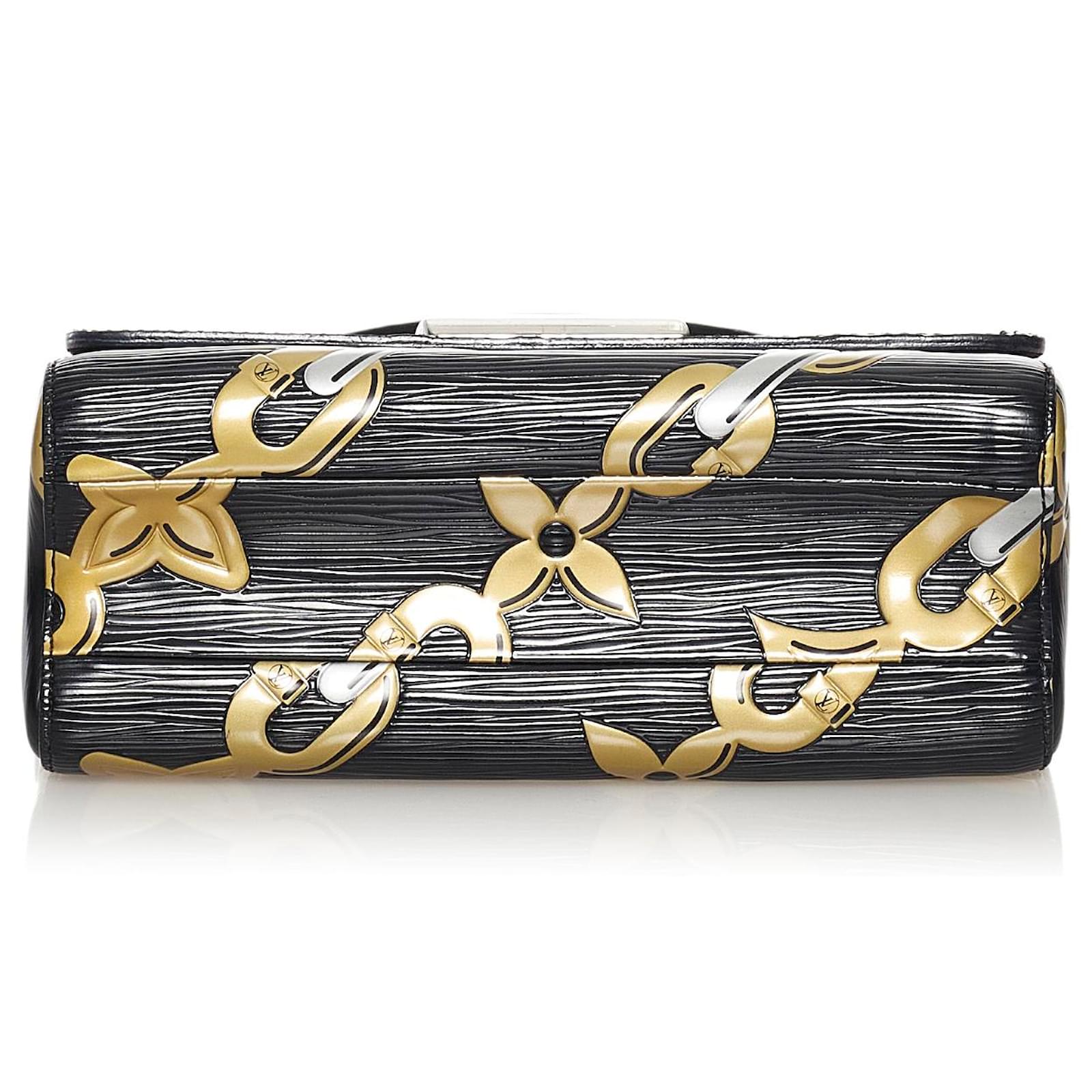 Louis Vuitton Black Epi Chain Flower Twist PM Golden Leather Metal