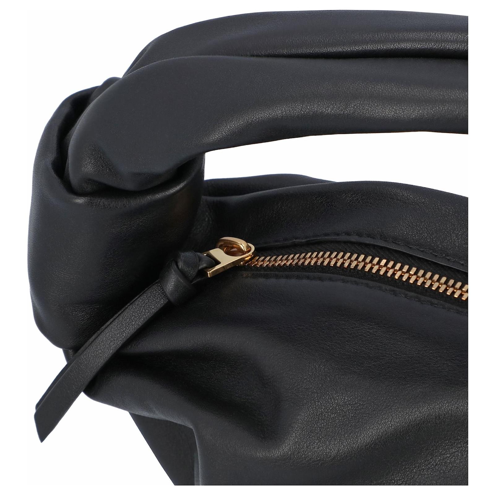 Bottega Veneta women double knot in black calfskin Leather Pony-style