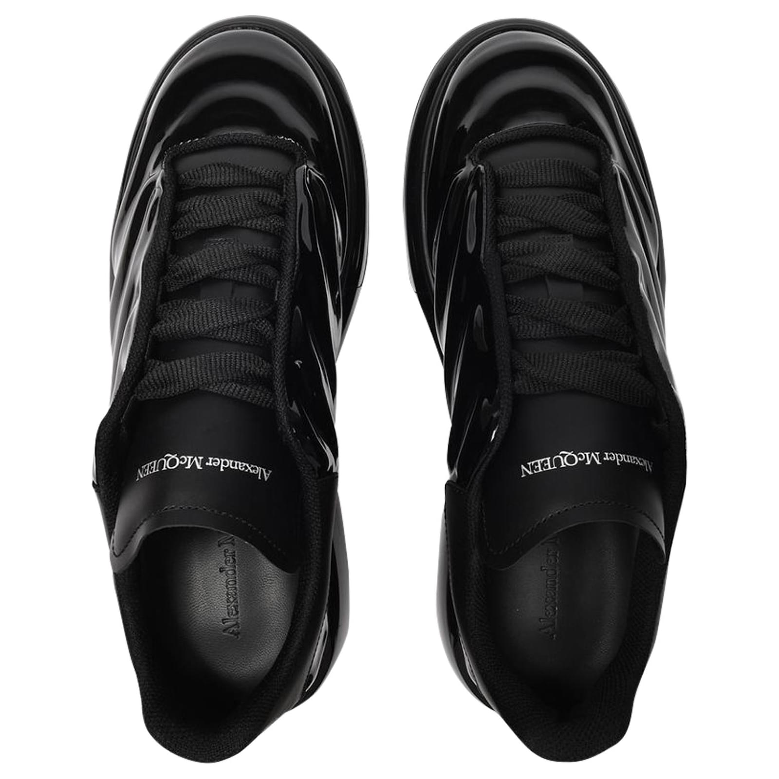 スニーカー Alexander Mcqueen Black Leather Sneakers With Black Leather Oversized leather sneakers in black - Mc Queen | Mytheresa