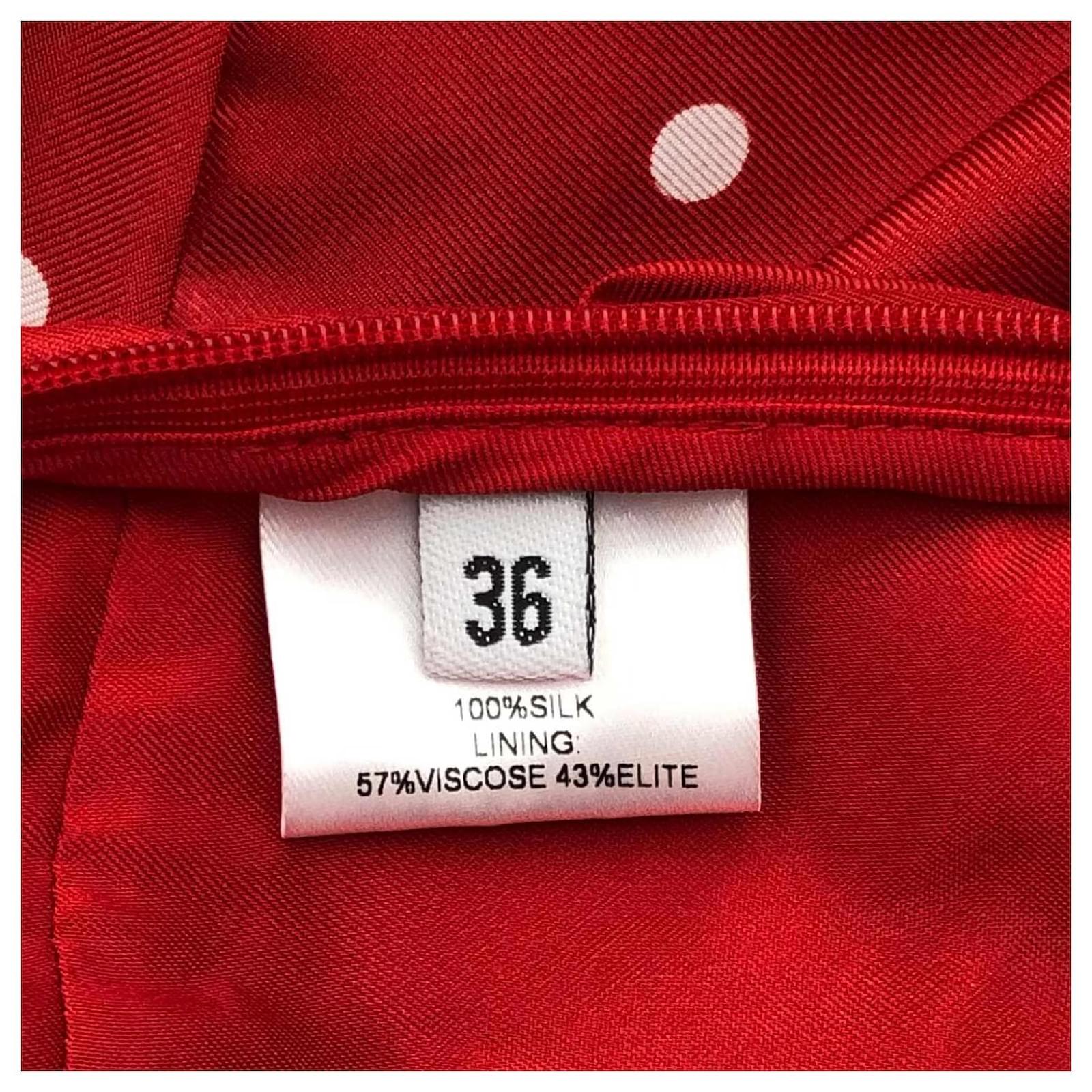 Alexandre Vauthier dress in red polka dot silk ref.587507