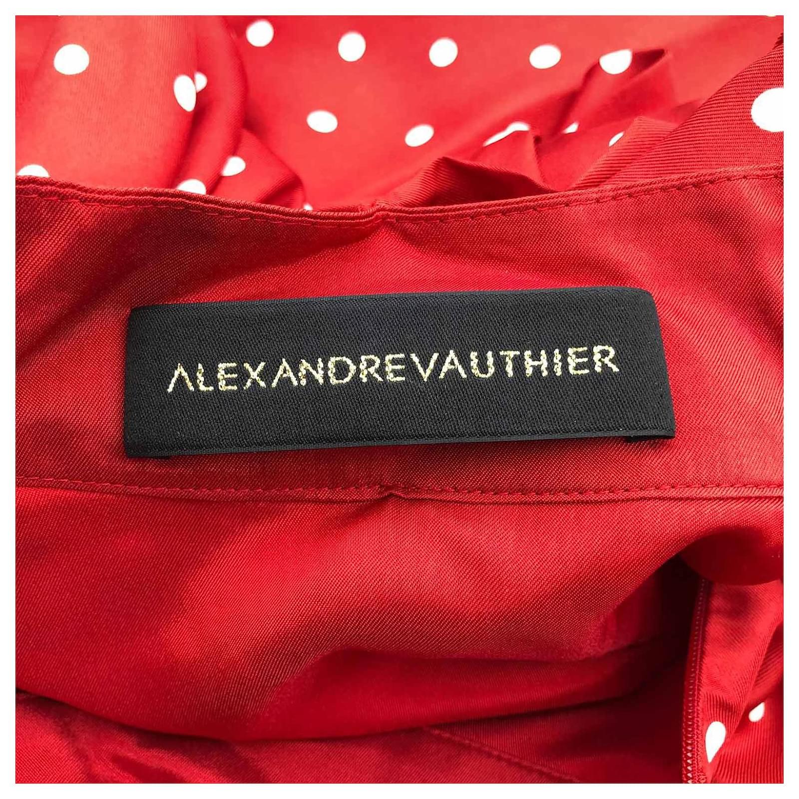 Alexandre Vauthier dress in red polka dot silk ref.587507