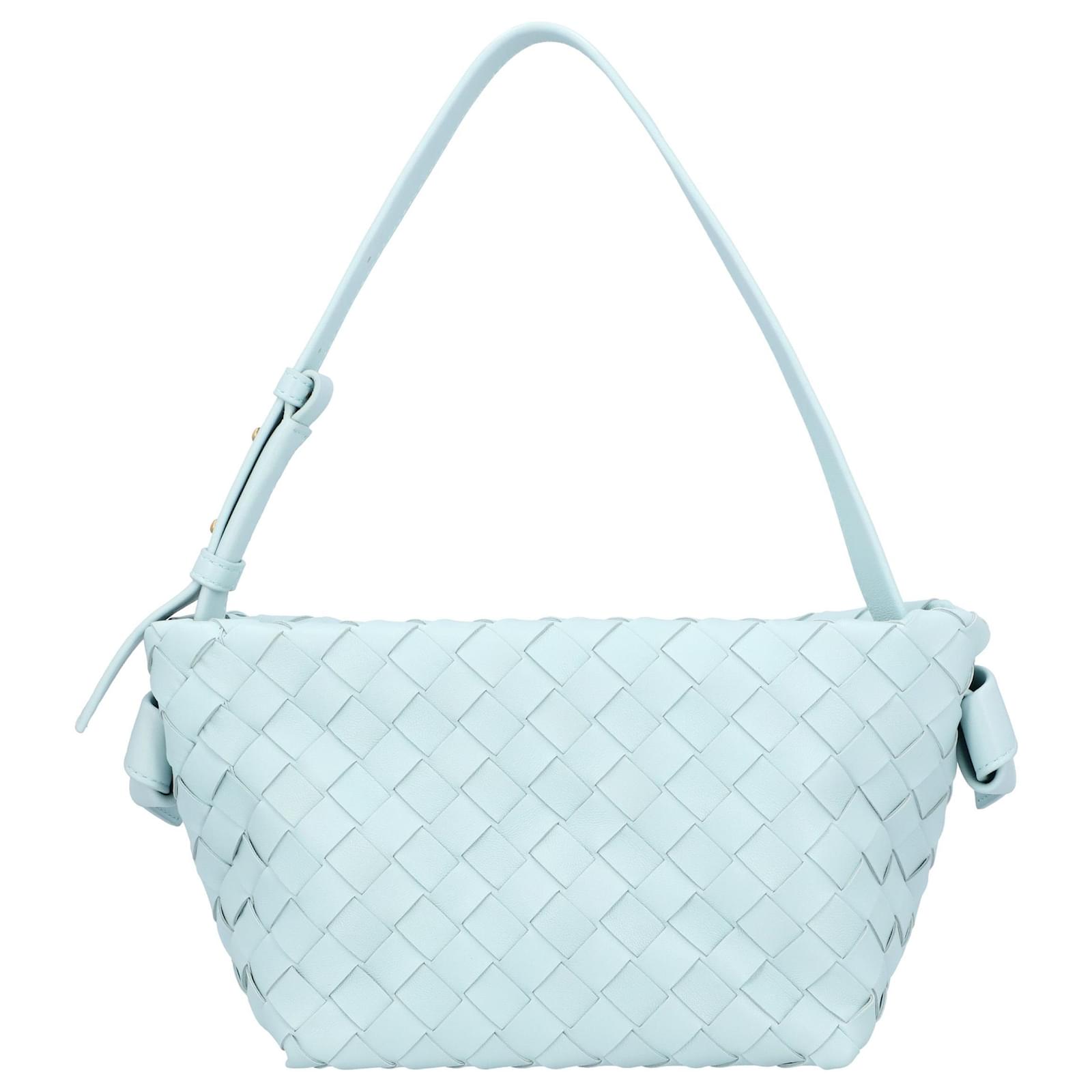 Bottega Veneta Tie Intrecciato Leather Shoulder Bag - Blue