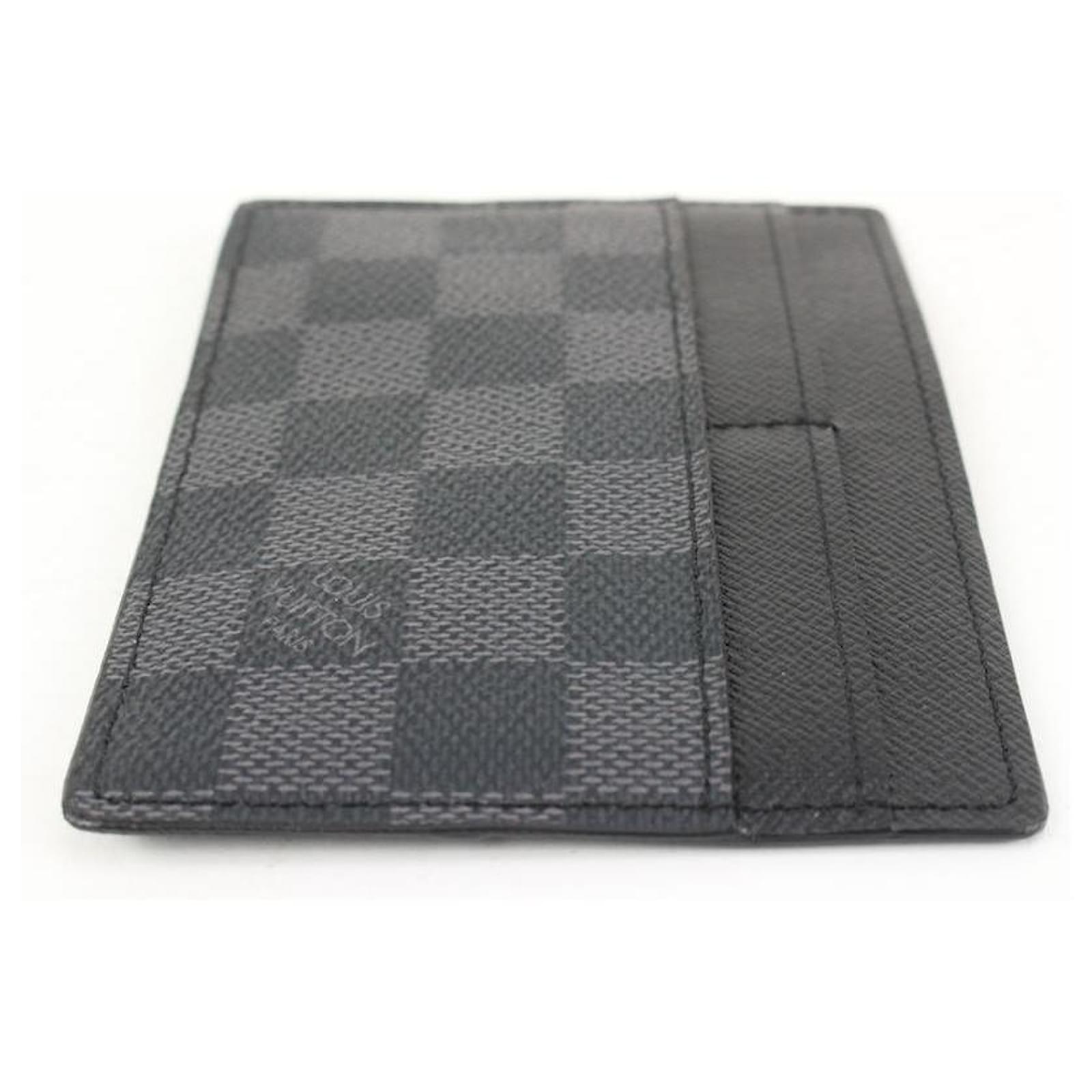 Louis Vuitton Black x Grey Damier Graphite Card Holder Wallet Case Leather  ref.587918 - Joli Closet