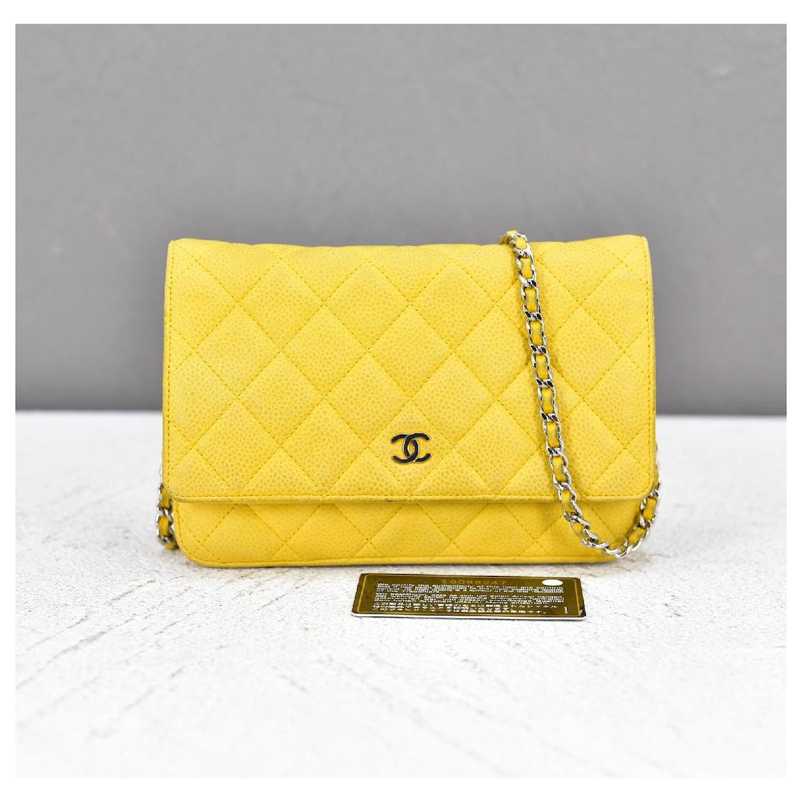 Chanel Wallet on Chain Yellow Leather ref.588970 - Joli Closet