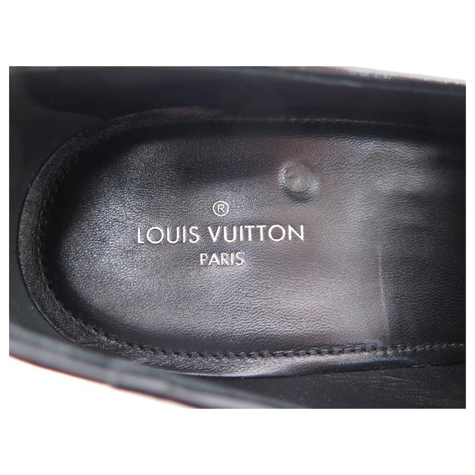 NEW LOUIS VUITTON MOCCASIN 1a7Y55 MONOGRAM PATENT LEATHER 8.5 42.5