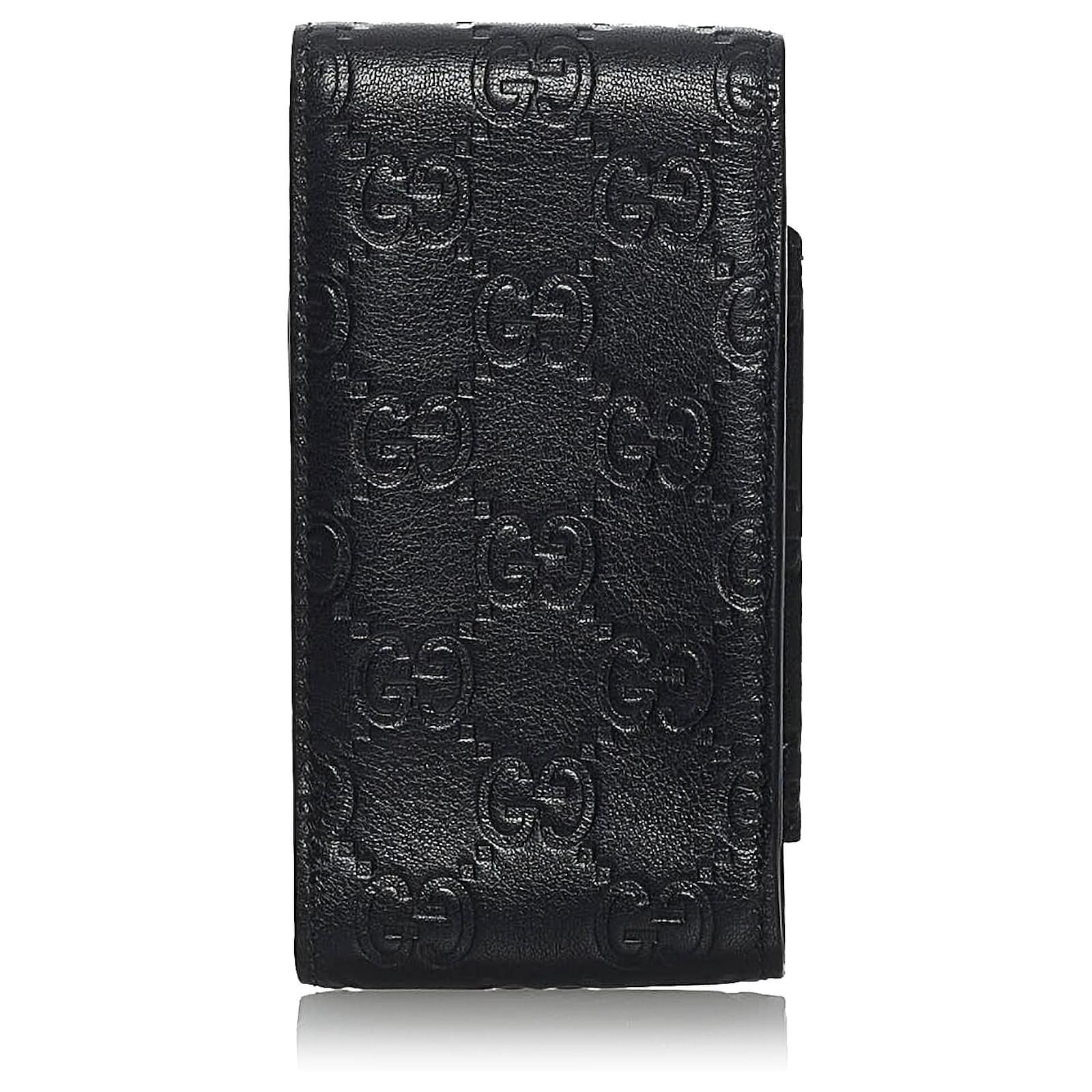 Gucci Guccissima Signature Passport Case Black