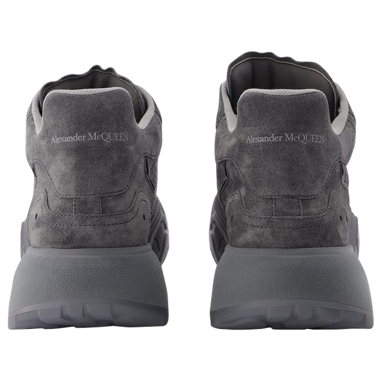 スニーカー alexander mcqueen Sneaker High in Grey Leather Alexander Mcqueen Sneaker High in Grey Leather ref.589354