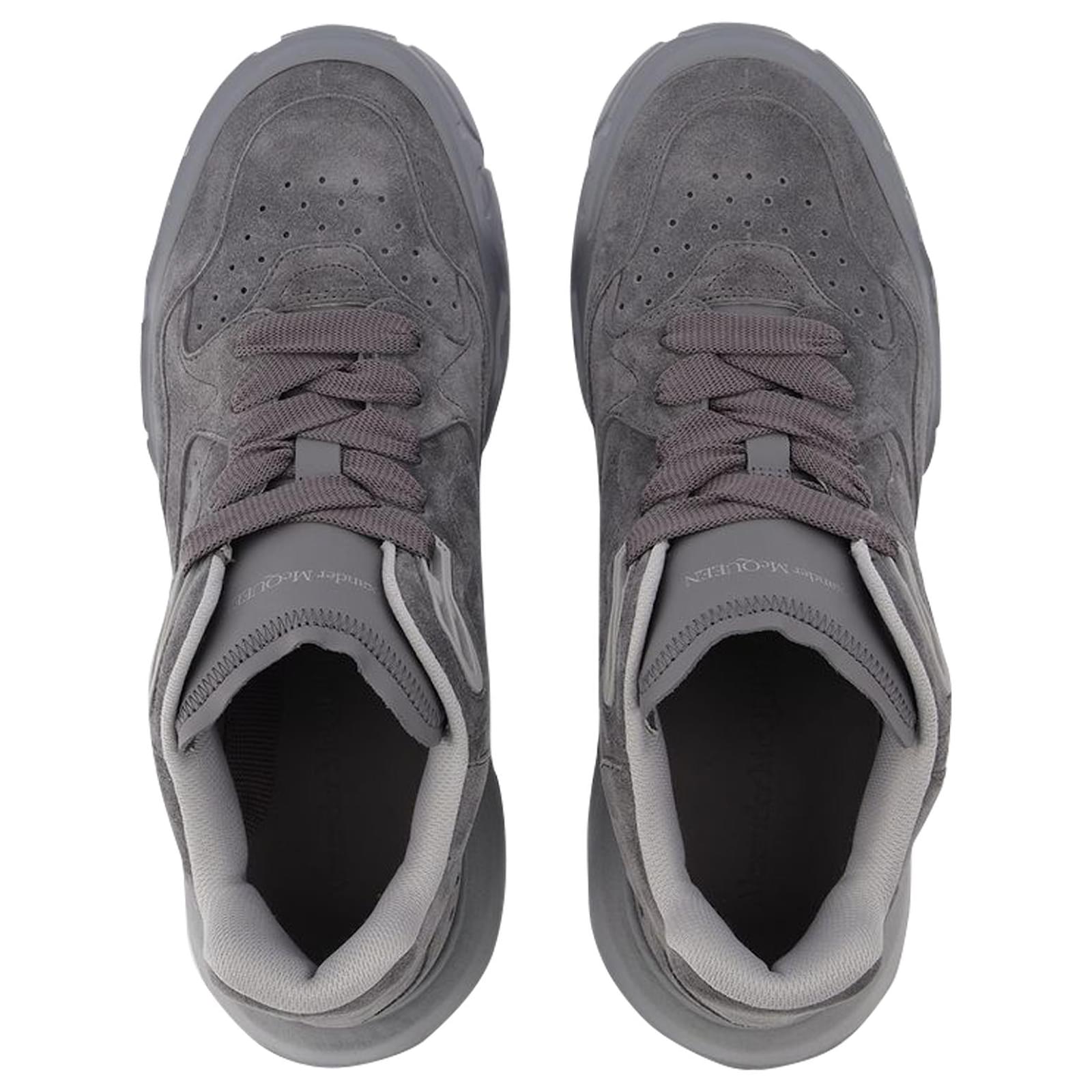 スニーカー alexander mcqueen Sneaker High in Grey Leather Alexander Mcqueen Sneaker High in Grey Leather ref.589354