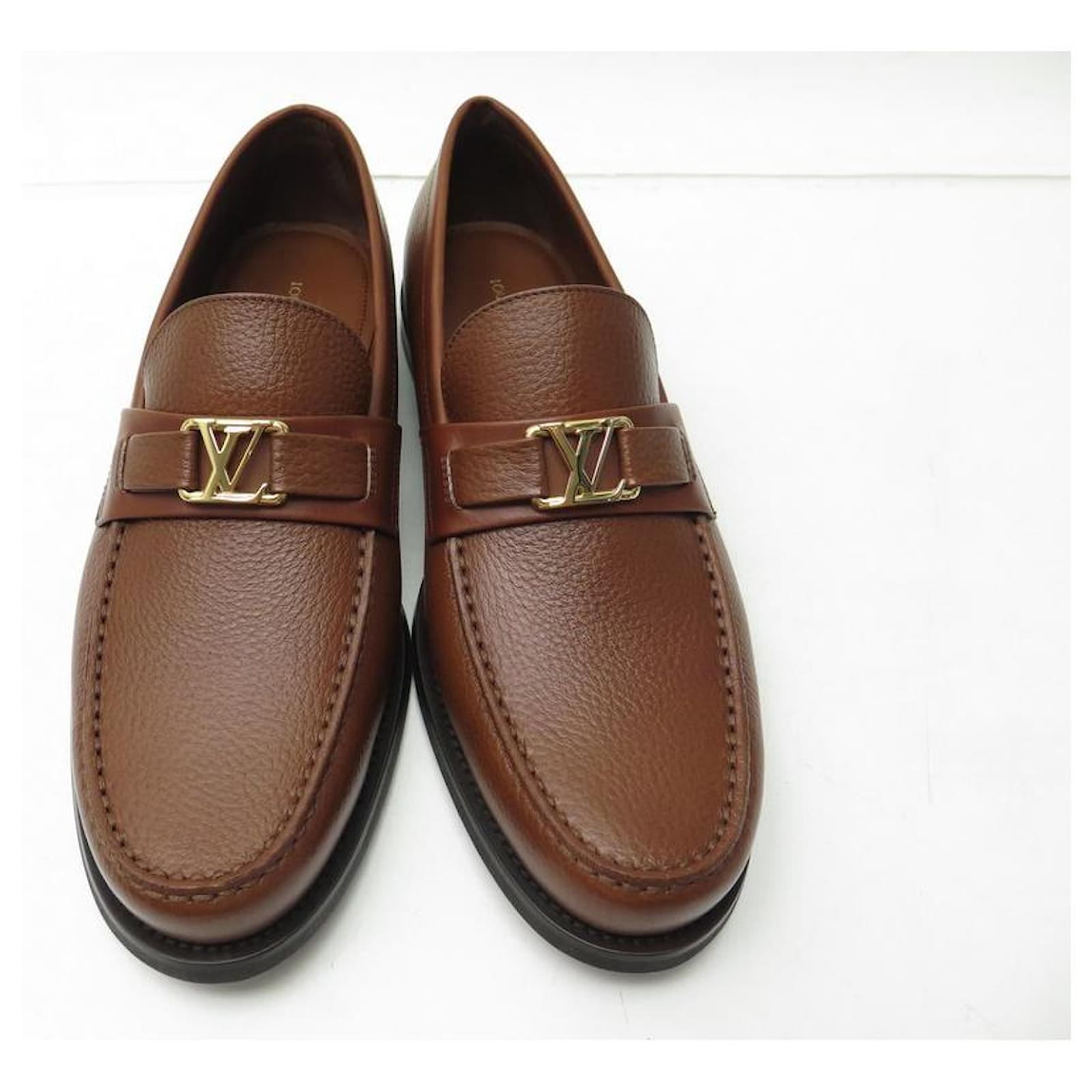 Louis Vuitton Dark Brown Leather Major Loafers Size 44