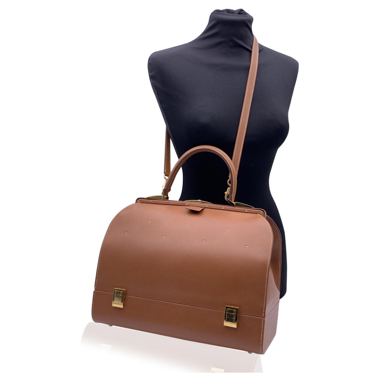 Vintage Hermes Mallette bag handbag brown