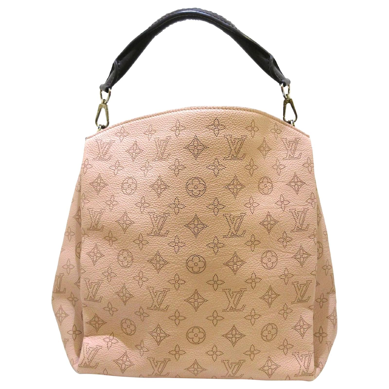 Louis Vuitton Babylone Mahina Leather Satchel Bag Pink