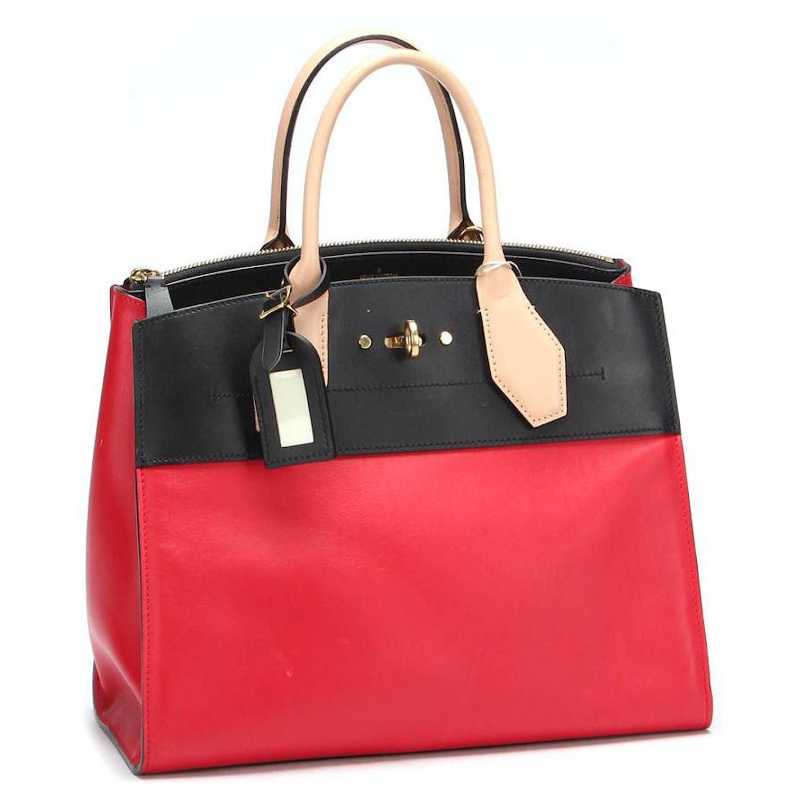 Louis Vuitton Tricolor Leather City Steamer Bag Red Pony-style