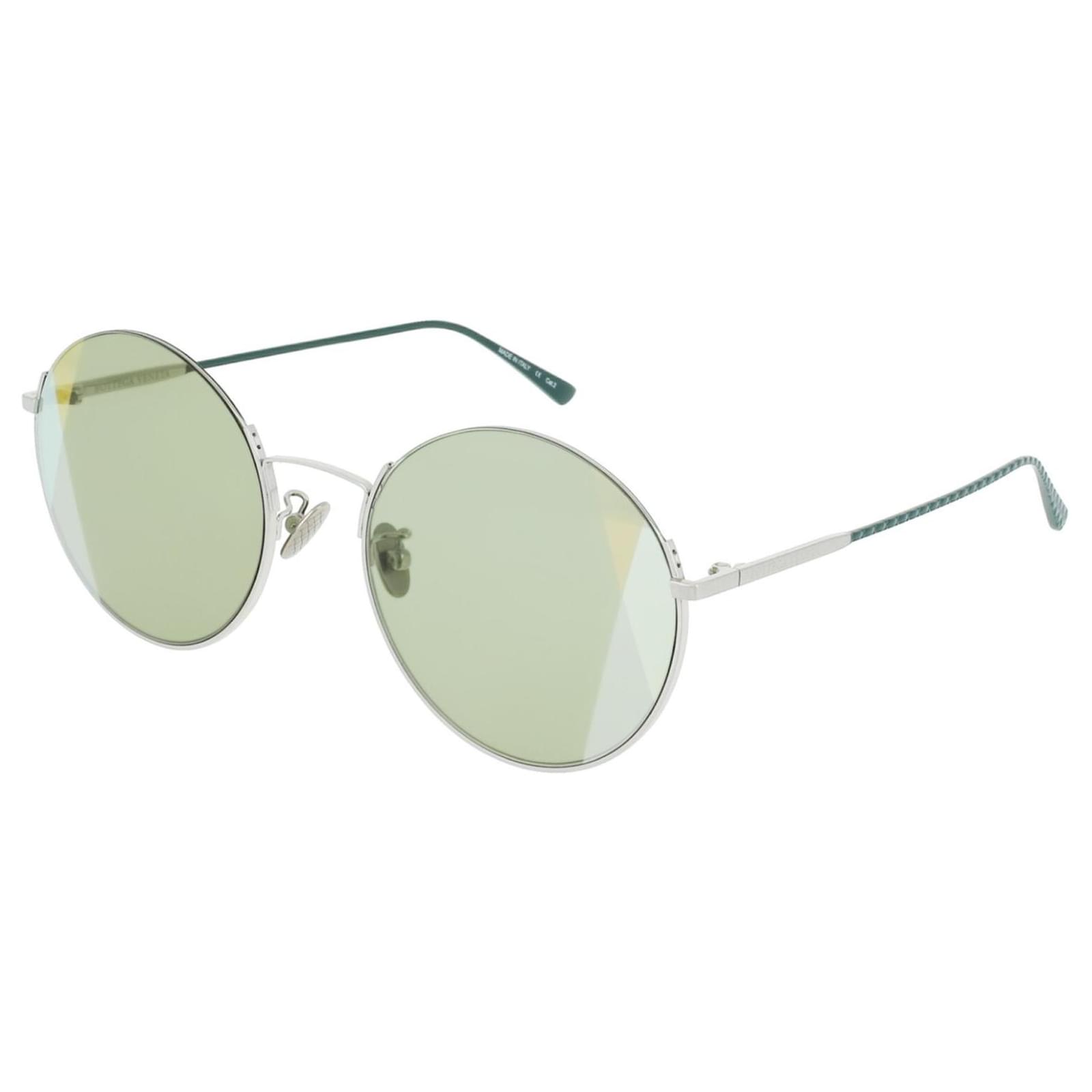 Bottega Veneta Round-Frame Metal Sunglasses Silvery Metallic Acetate ...