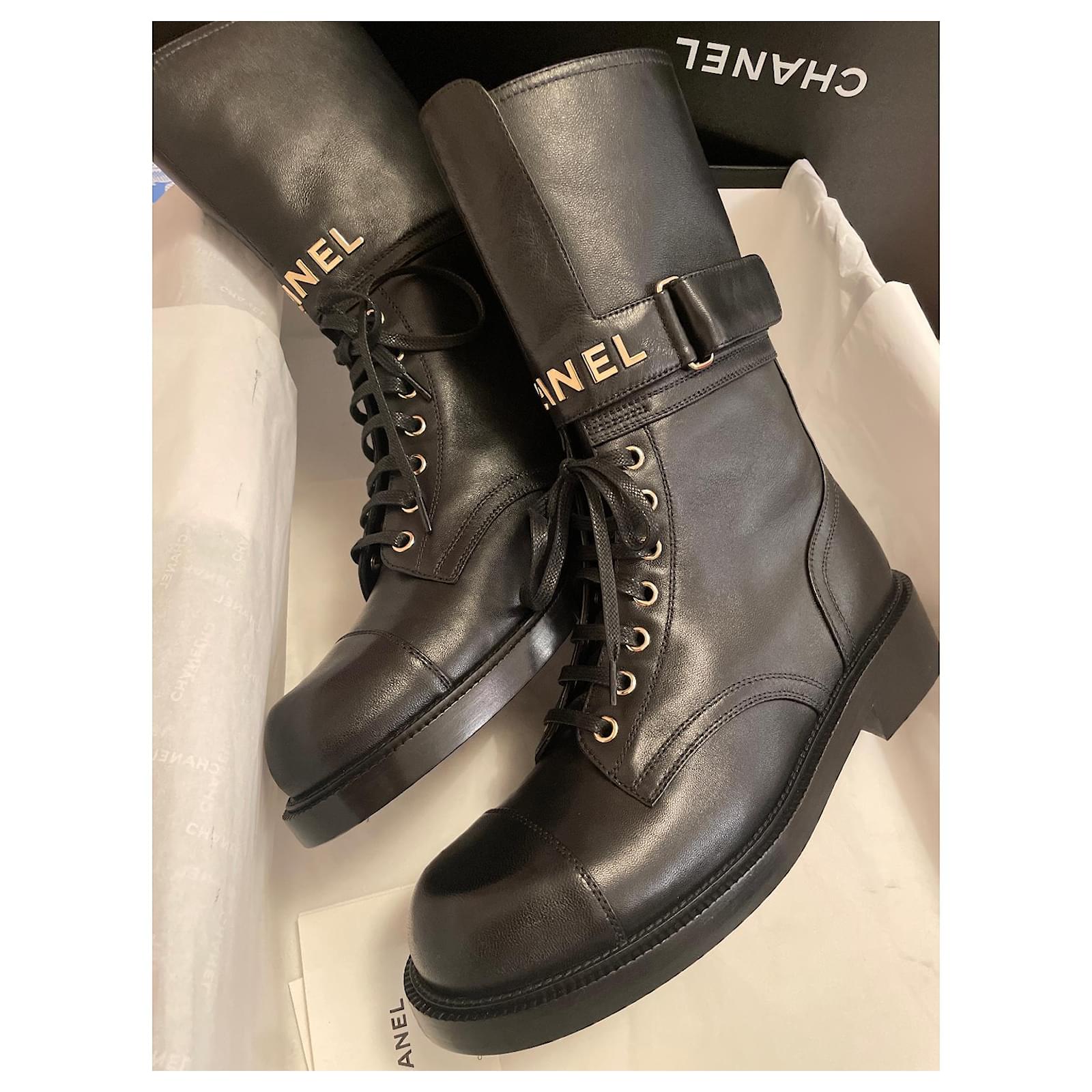 Used] CHANEL Boots Ladies Black Leather ref.506632 - Joli Closet