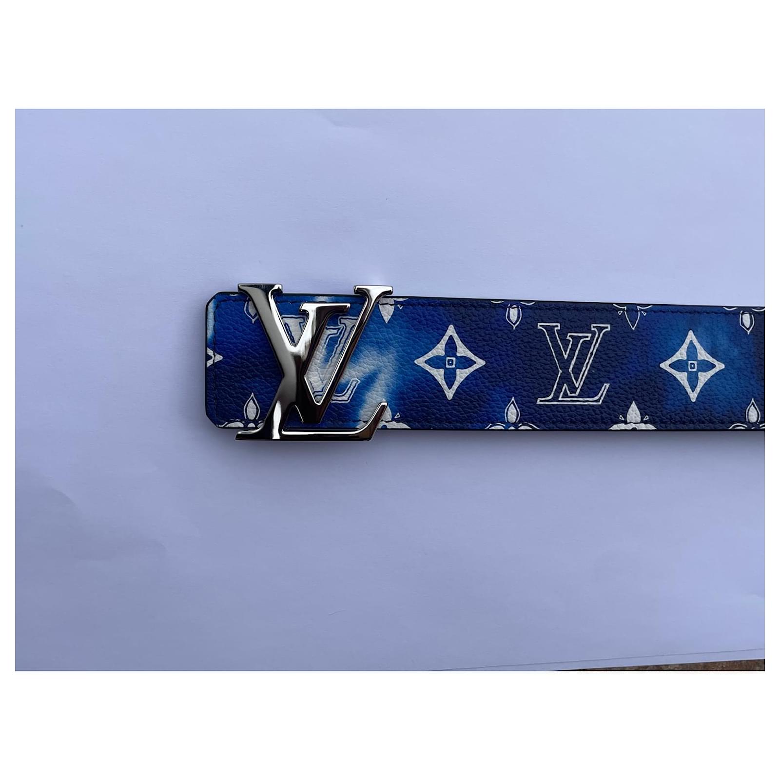 Louis Vuitton Rm222 Mn08 Hns08W Monogram Bandana Hook Shirt Blue 5L mens