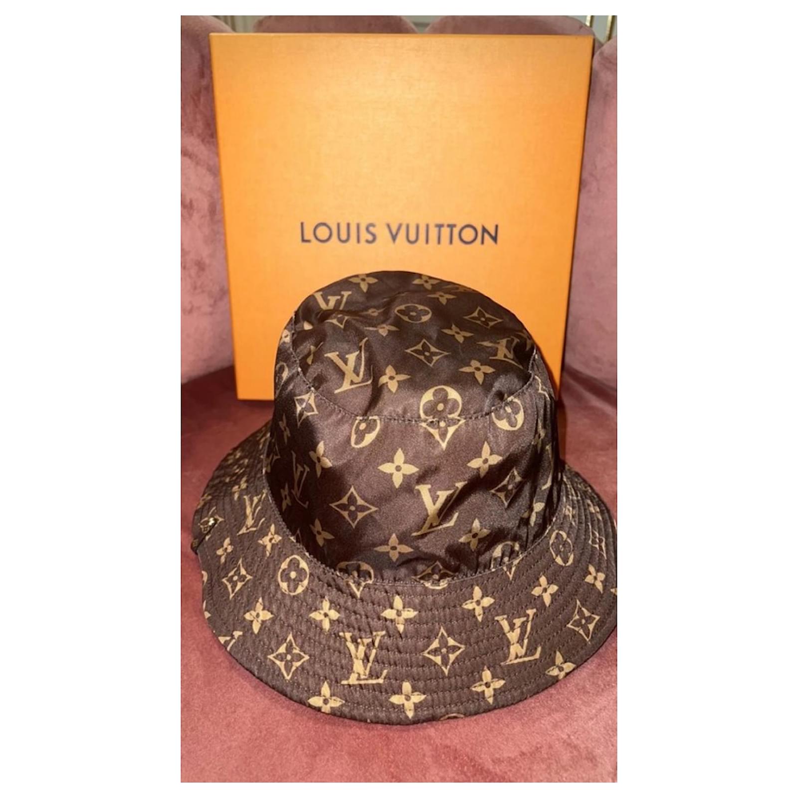 Louis Vuitton Bob Reversible Bucket Hat Monogram Nylon Brown 1997822
