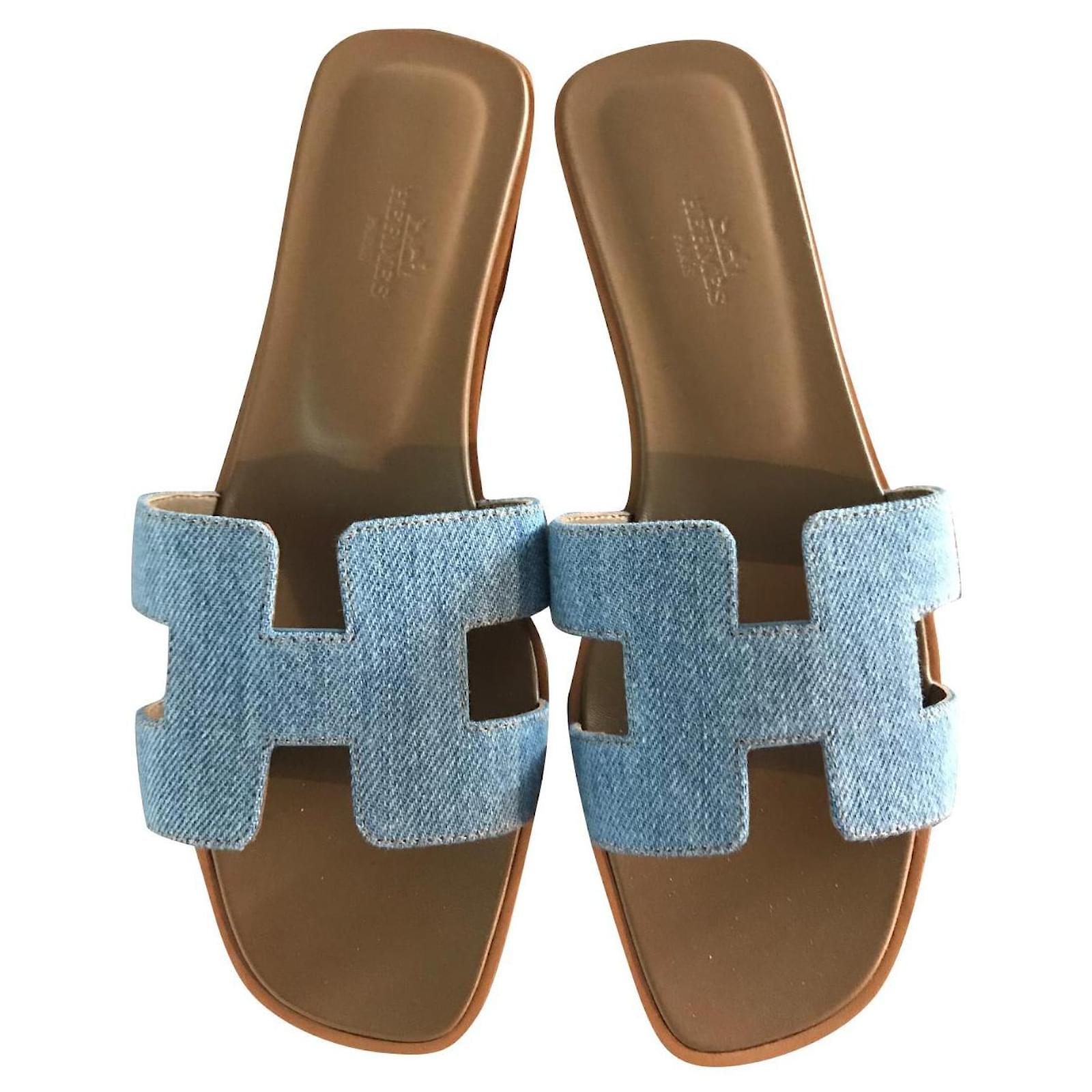 Oran Hermès Sandals Blue Denim ref.591498 Joli Closet