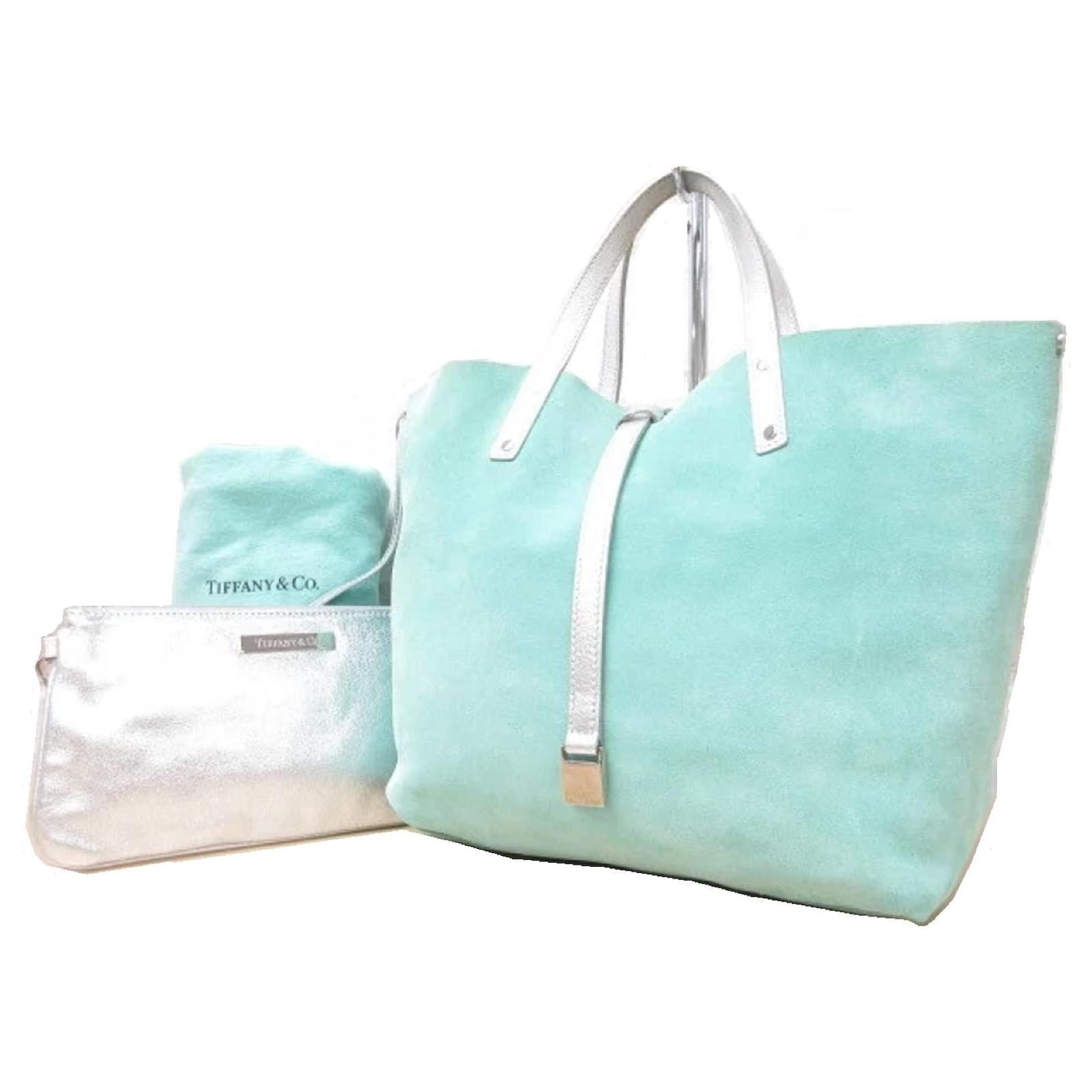 Tiffany & Co Suede 2 Way Reversible Tote Bag Blue ref.572554 - Joli Closet