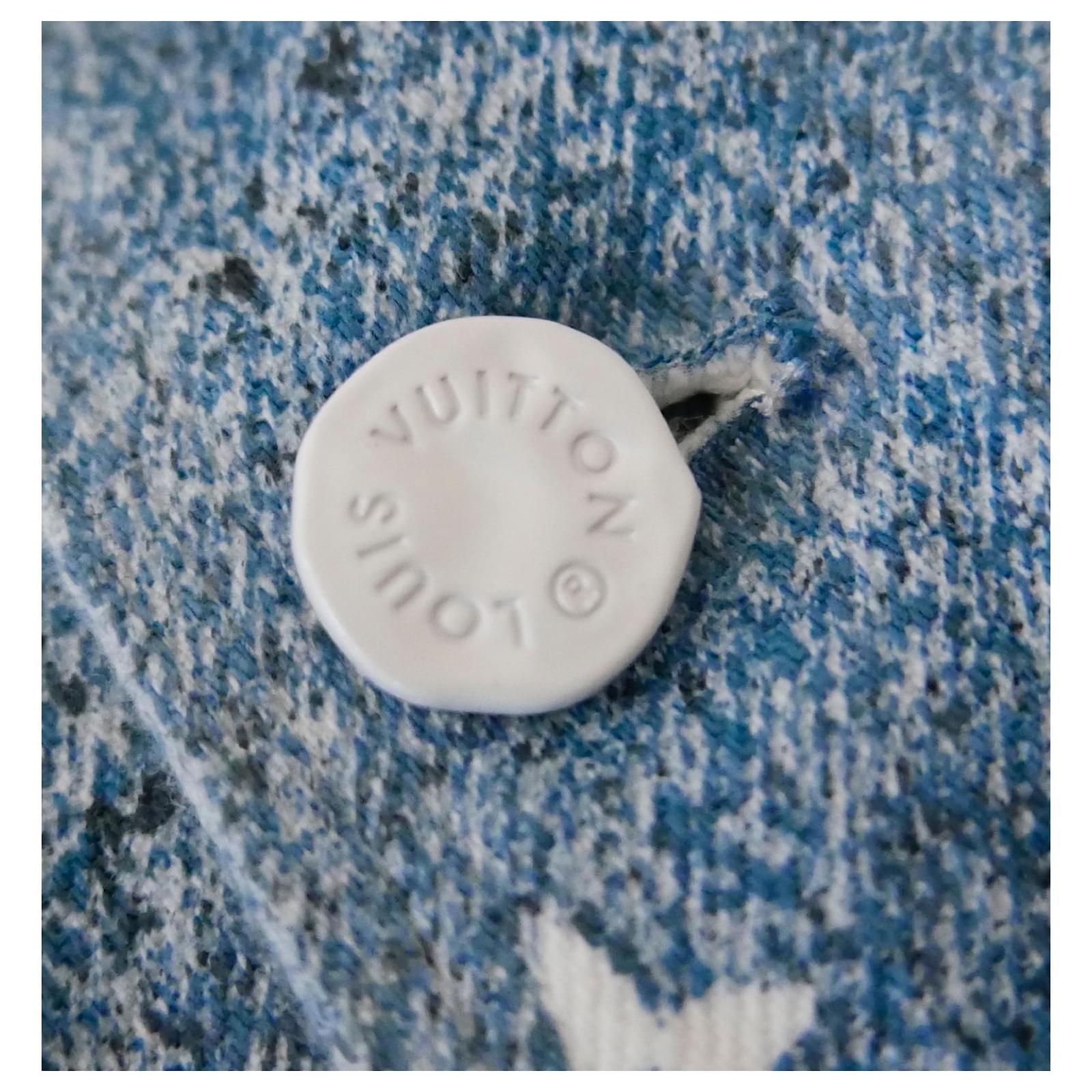 Louis Vuitton Pre-Spring 2020 Monogram Spray Paint Denim Jacket White Blue  ref.591684 - Joli Closet