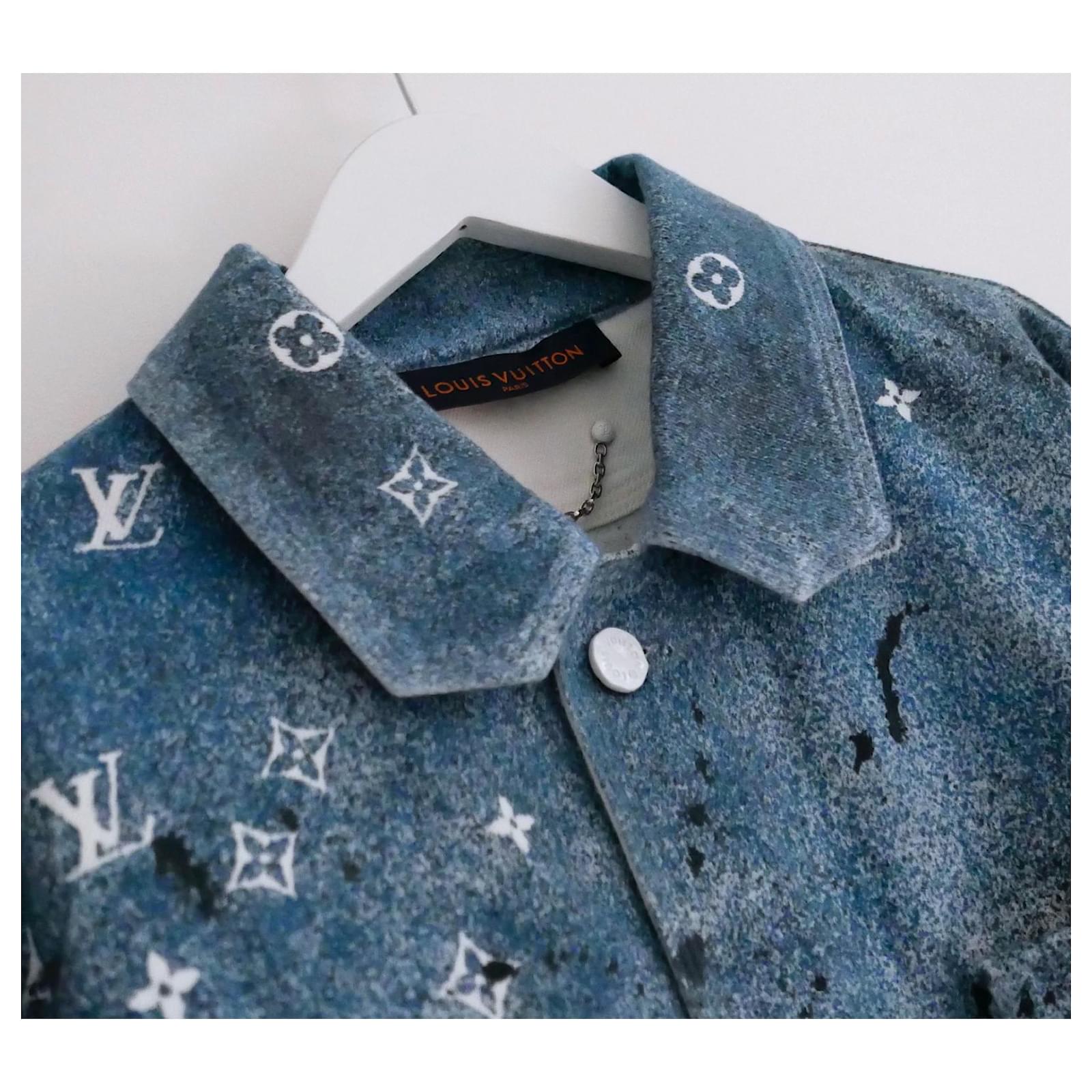HP🎉Louis Vuitton 2020 Monogram Spray Denim Jacket