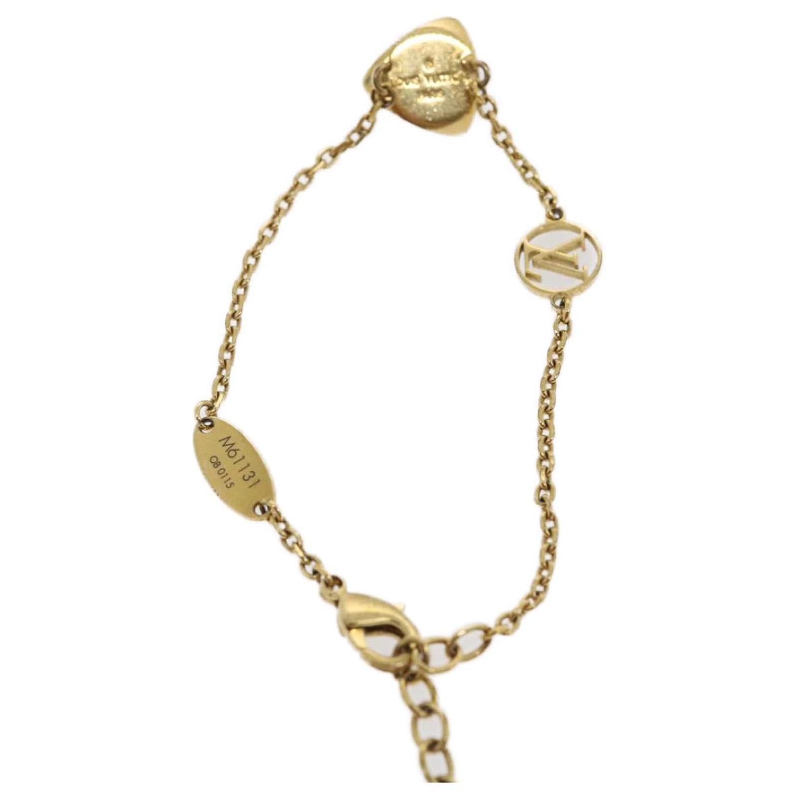 Louis Vuitton Gold Logomania Bracelet Silvery Golden Metal ref