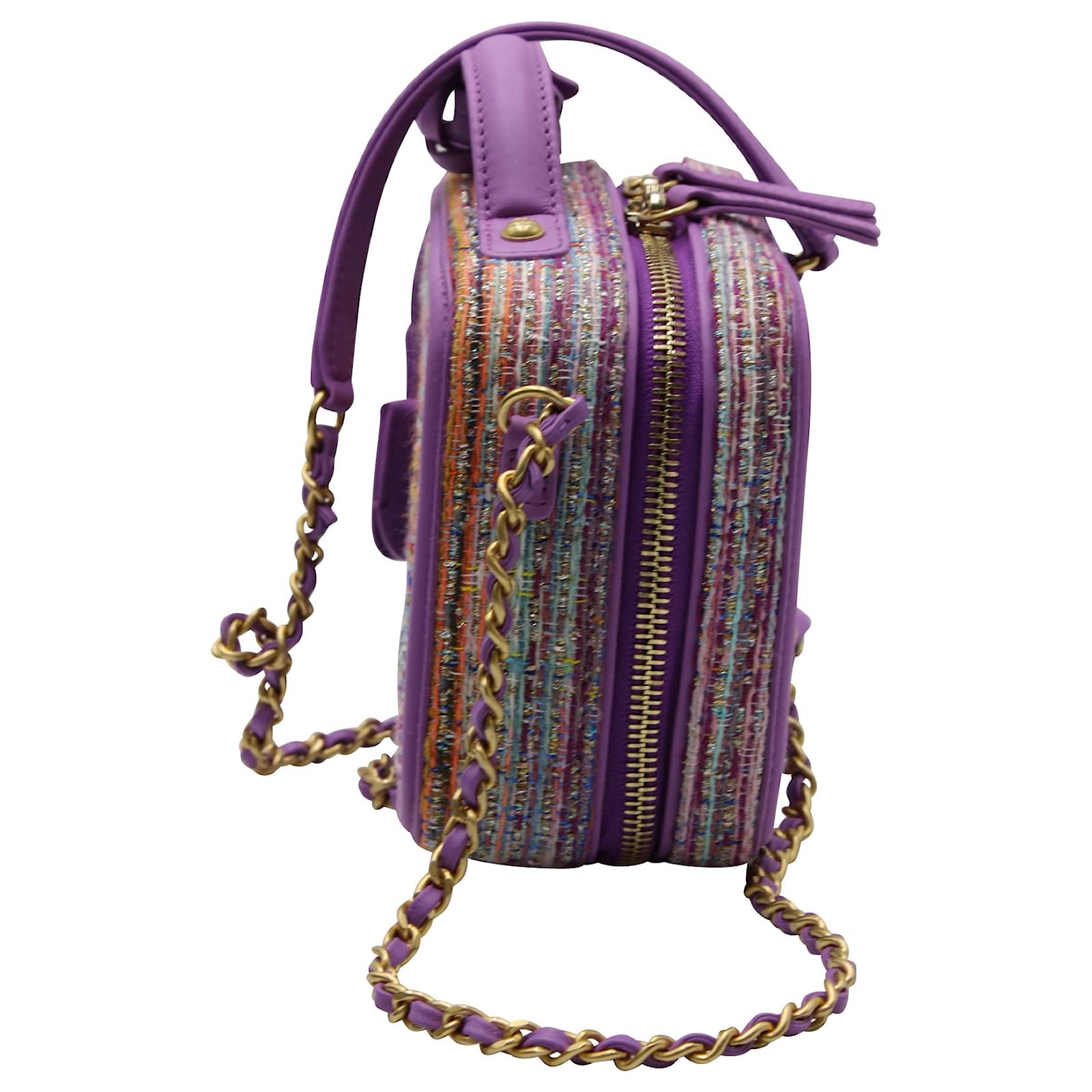 Chanel Tweed Quilted Filigree Vanity Bag in Purple Leather ref.591968 -  Joli Closet