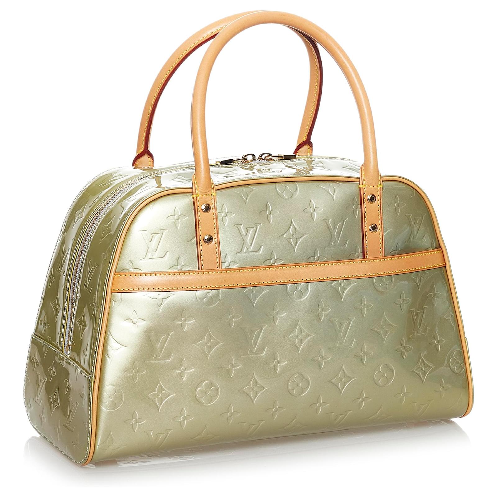 Louis Vuitton Green Vernis Tompkins Square Leather Patent leather
