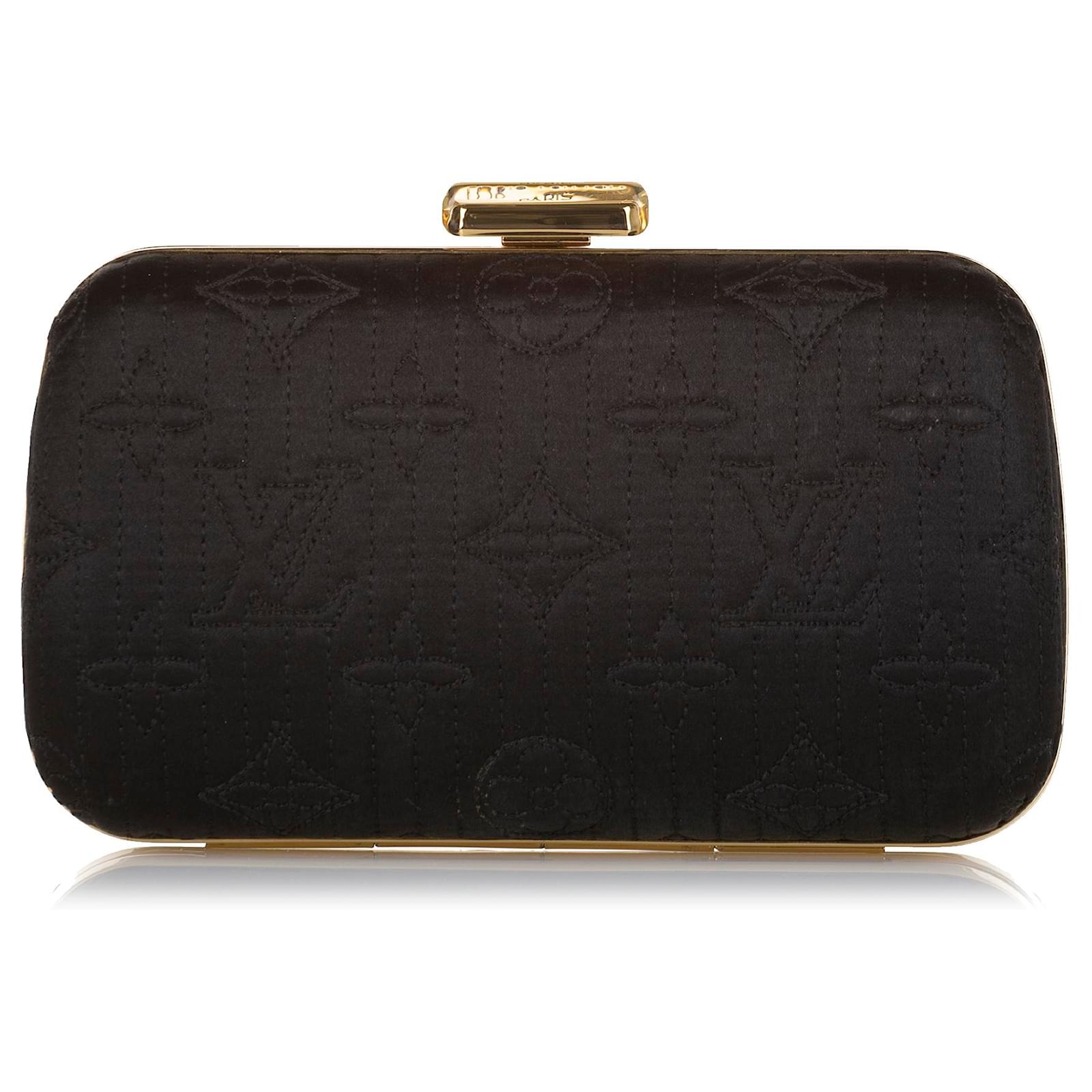 Louis Vuitton Black Limited Edition Powder Monogram Minaudiere Motard  Clutch Bag Golden Metal Cloth Satin ref.592140 - Joli Closet