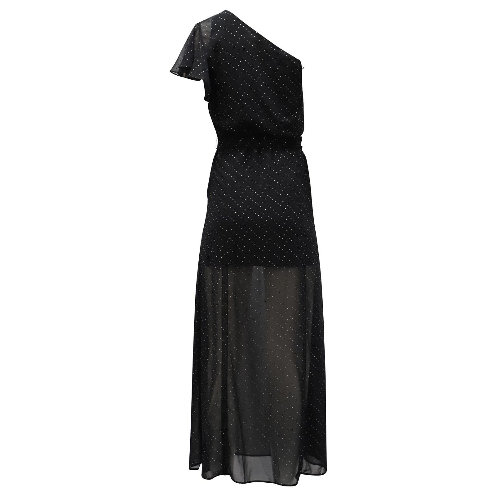 Robe Noire MAJE Taille 1 - Occasion Très Bon état - Longueur Asymétrique, Manches Longues