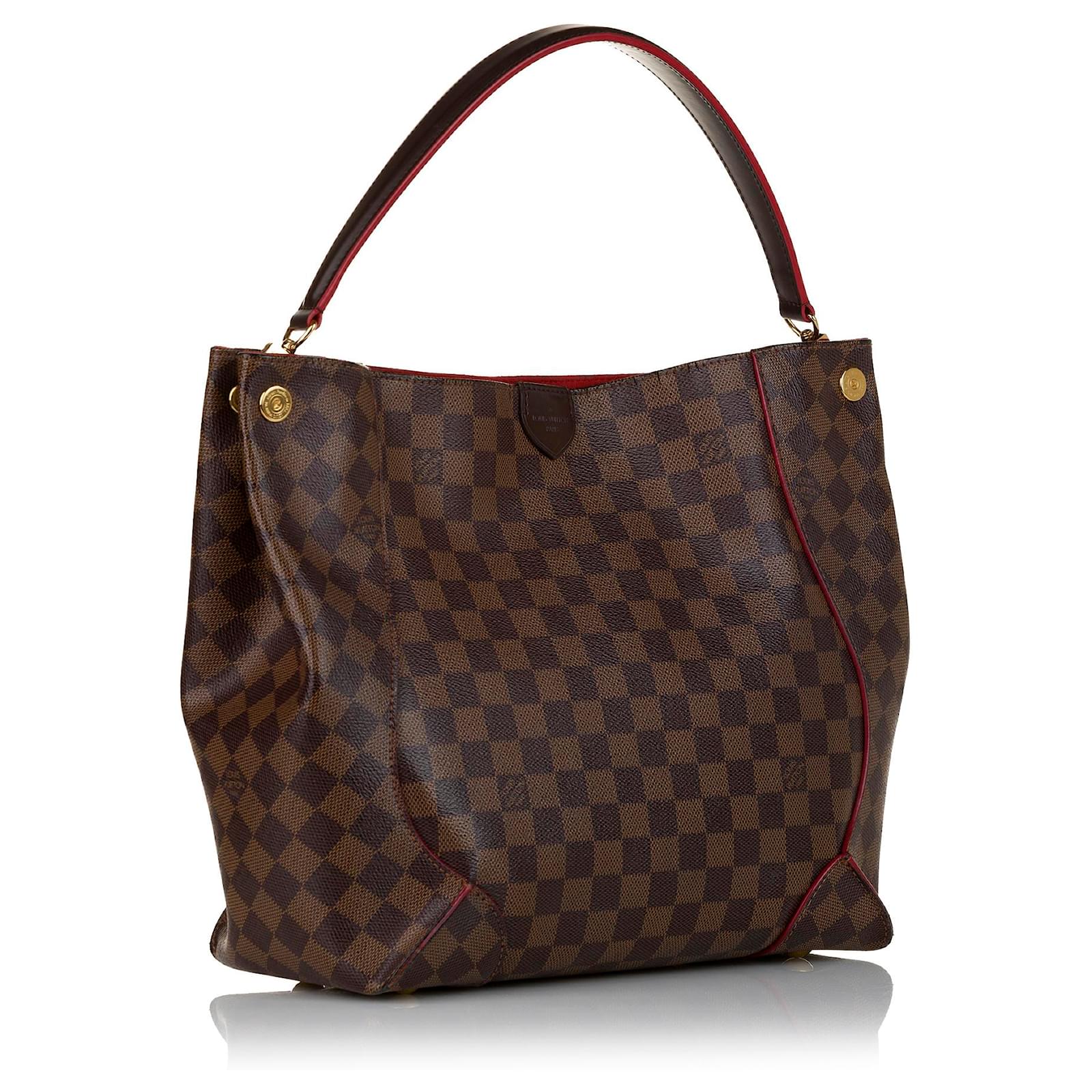Louis Vuitton Brown Damier Ebene Caissa Hobo Leather Cloth Pony-style  calfskin ref.592238 - Joli Closet