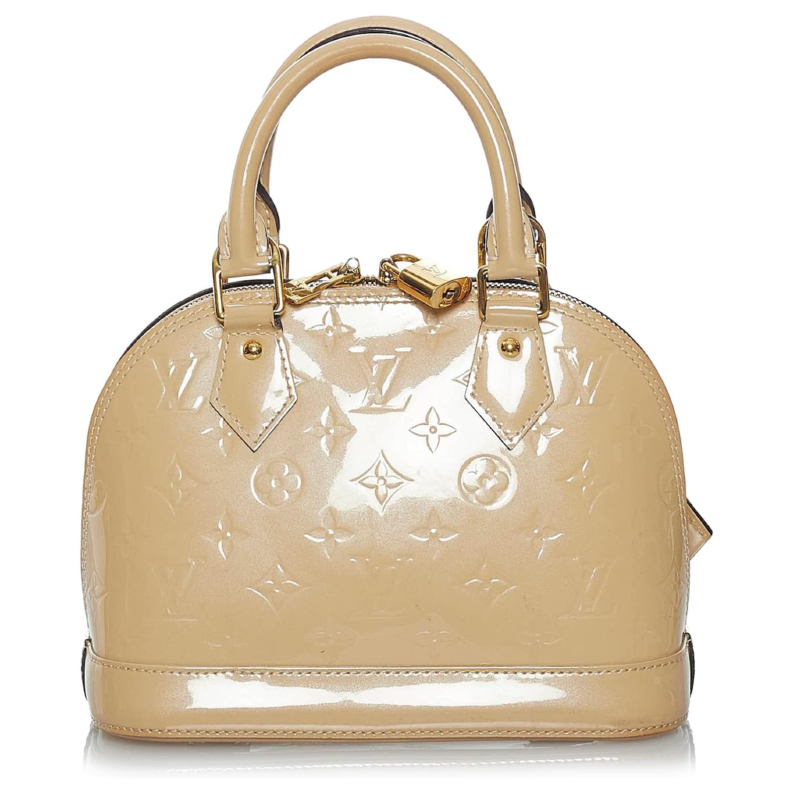 Louis Vuitton Beige/Brown Vernis Alma BB Louis Vuitton