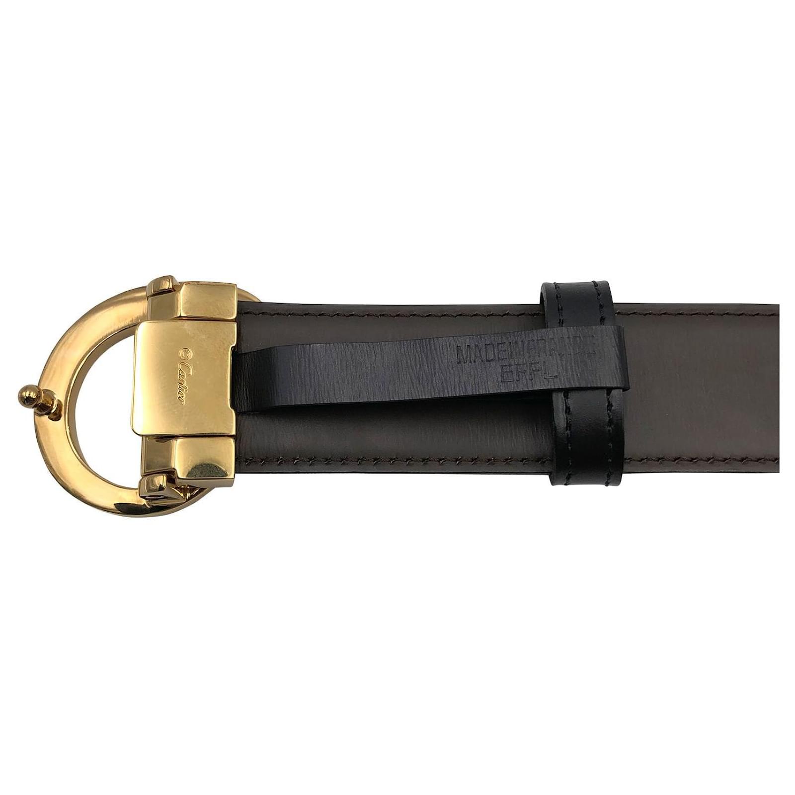 小物 Cartier Panther Belt Leather Black Cartier Black Leather Le Panthère de Cartier Belt - Size 80