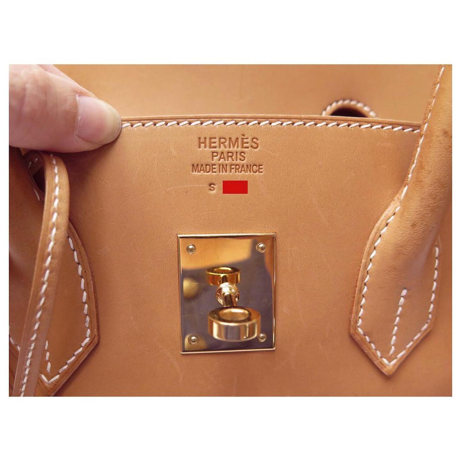 Hermès Hermes Birkin handbag 35 LEATHER BARENIA CAMEL GOLD LEATHER