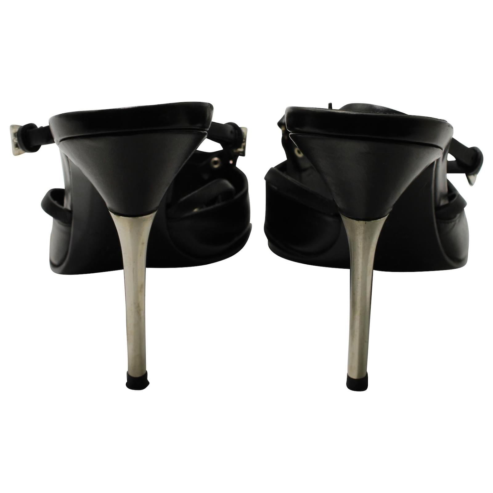 Christian Dior Chrisitan Dior Bondage Mules in Black Leather (Sold