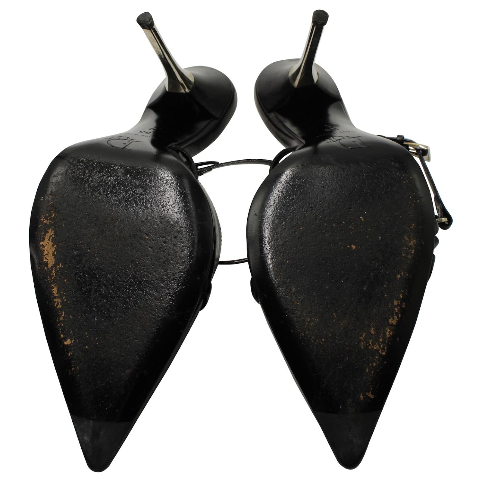 Christian Dior Chrisitan Dior Bondage Mules in Black Leather (Sold
