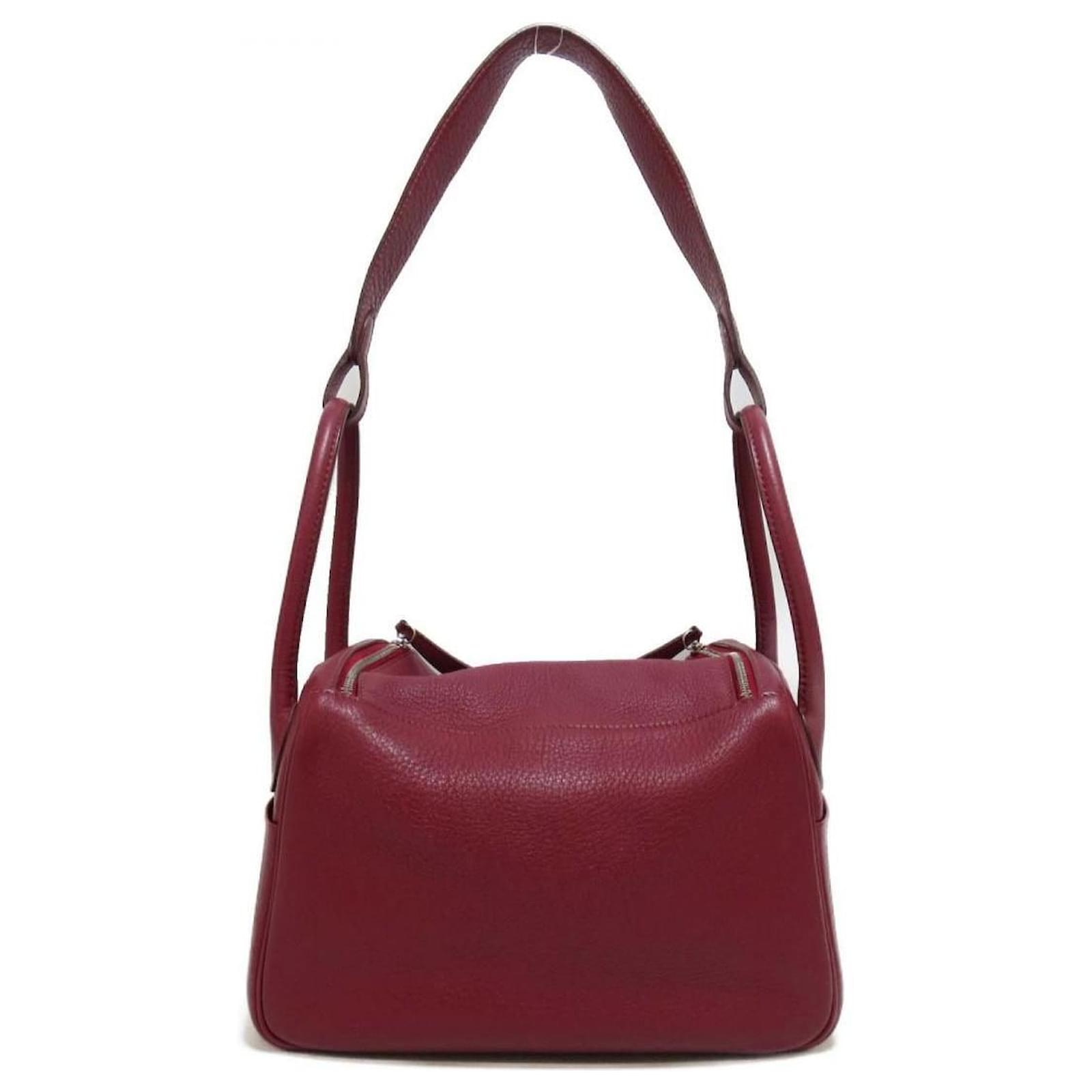 Hermès Clemence Lindy 26 Red Leather ref.594018 - Joli Closet