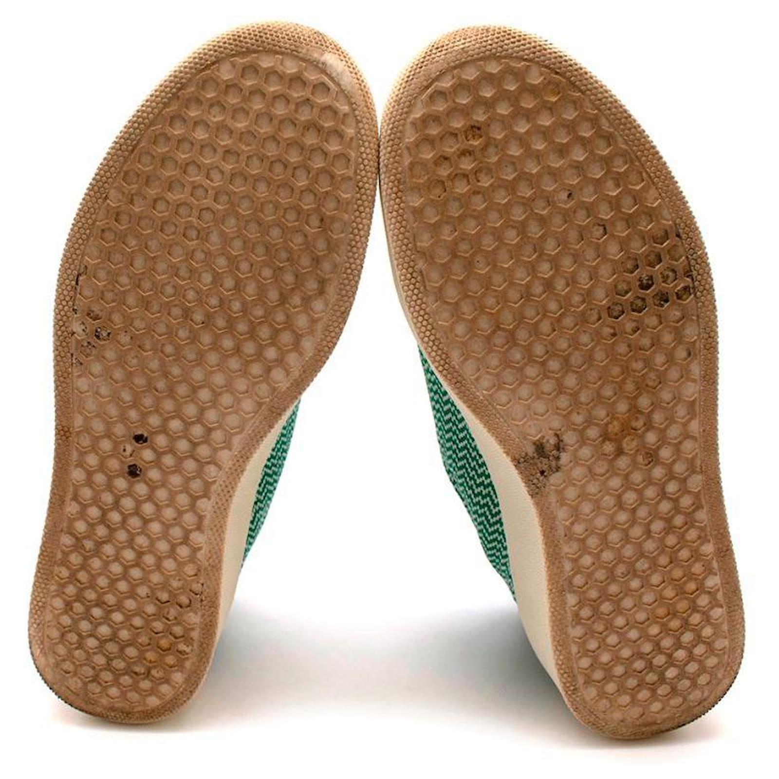 Céline Celine by Phoebe Philo Green Knit Pull-on Trainers Leather  ref.594113 - Joli Closet