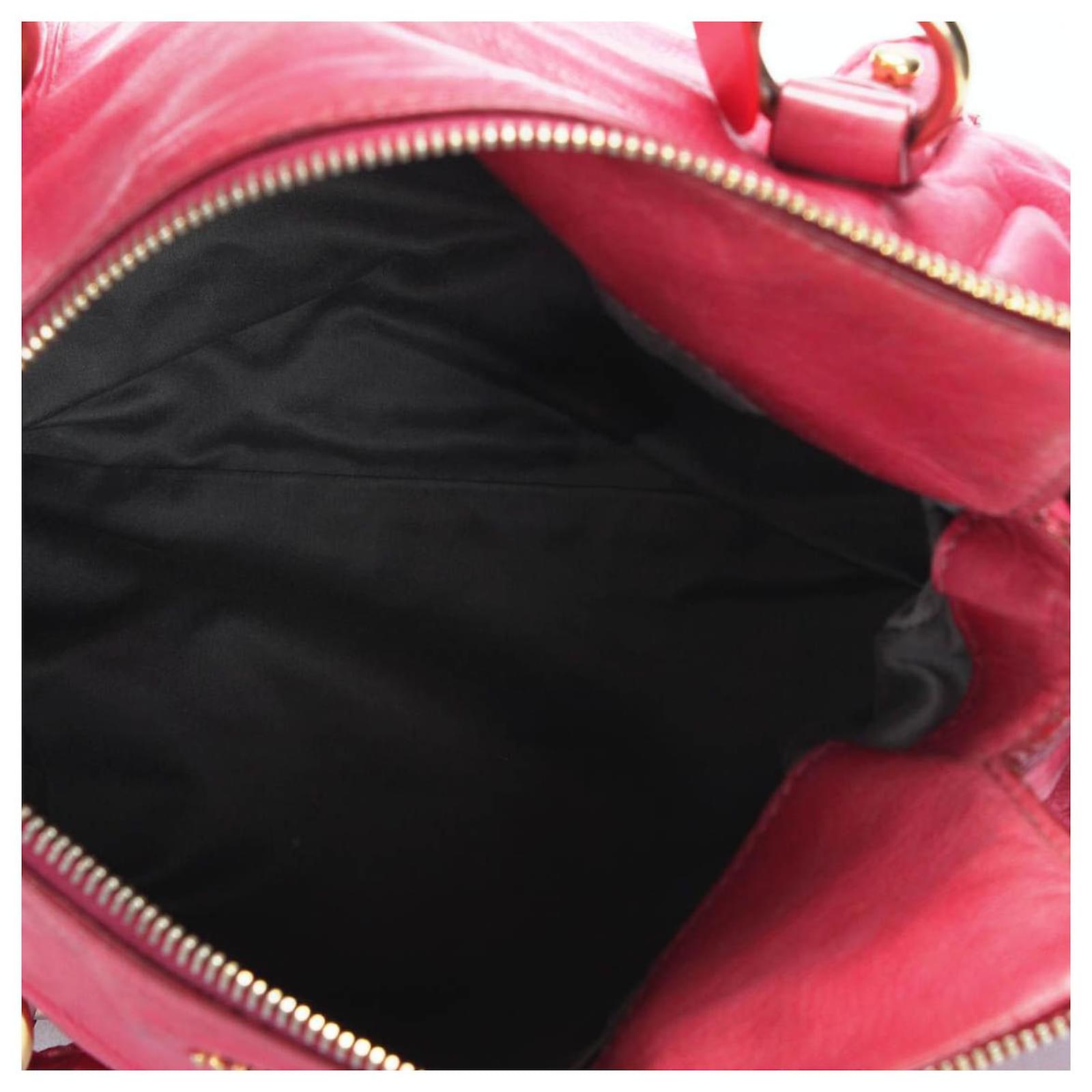 Miu Miu Vitello Lux Bow Shoulder Bag Pink Leather Pony-style calfskin  ref.594209 - Joli Closet