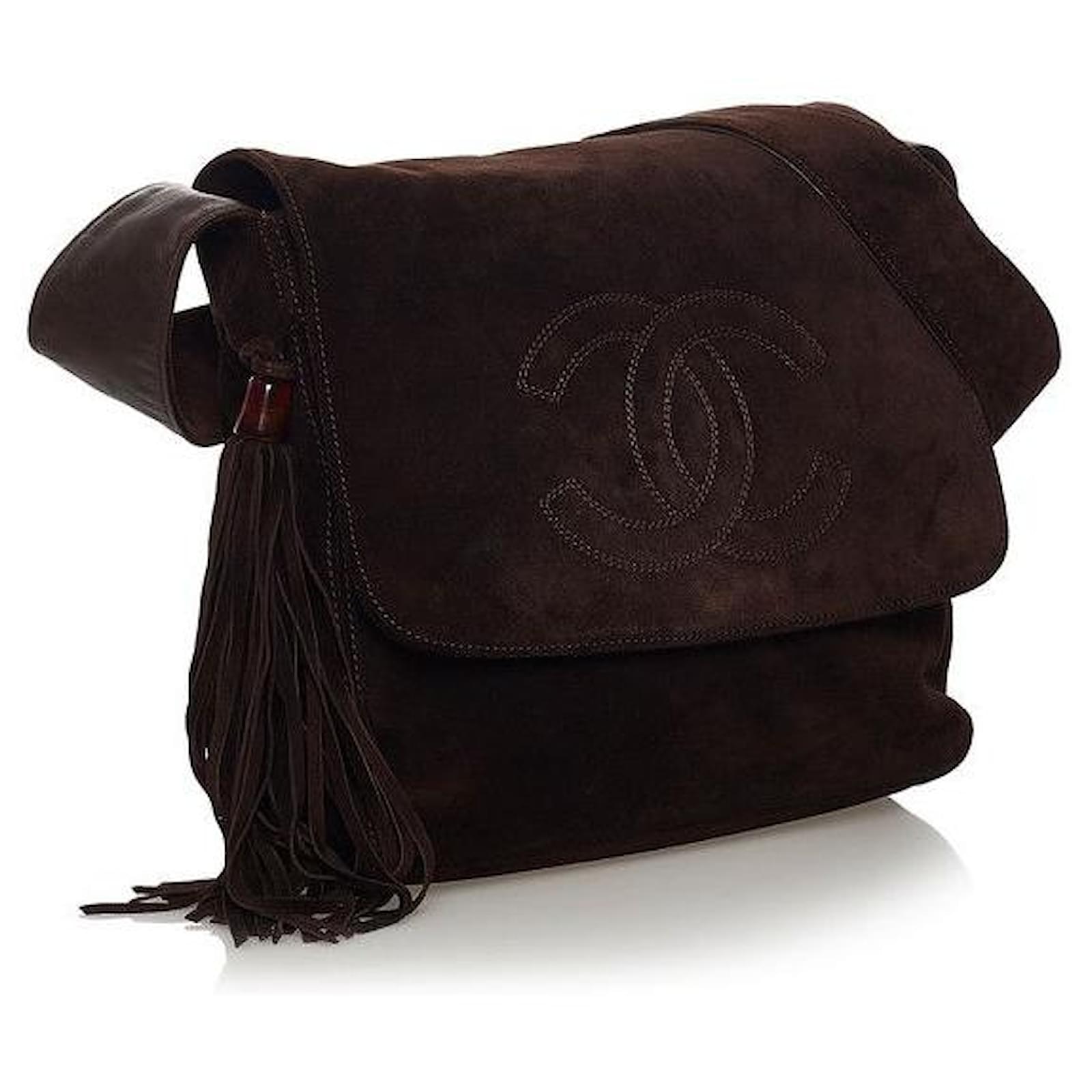 Buy [Used] CHANEL Shoulder Bag Fringe Suede Brown A08918 from