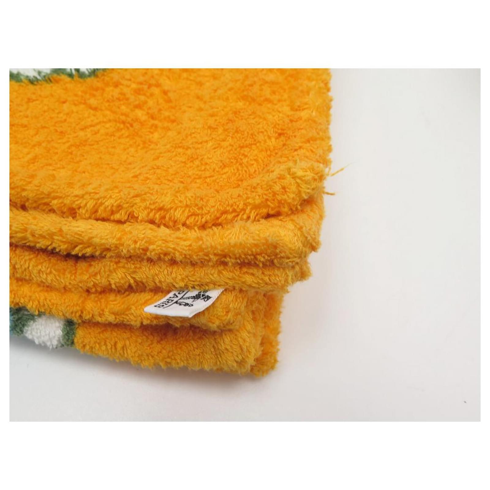 Tapis De Bain/Serviette De Plage HERMES Paris - Vert Tortue 144x86cm Coton