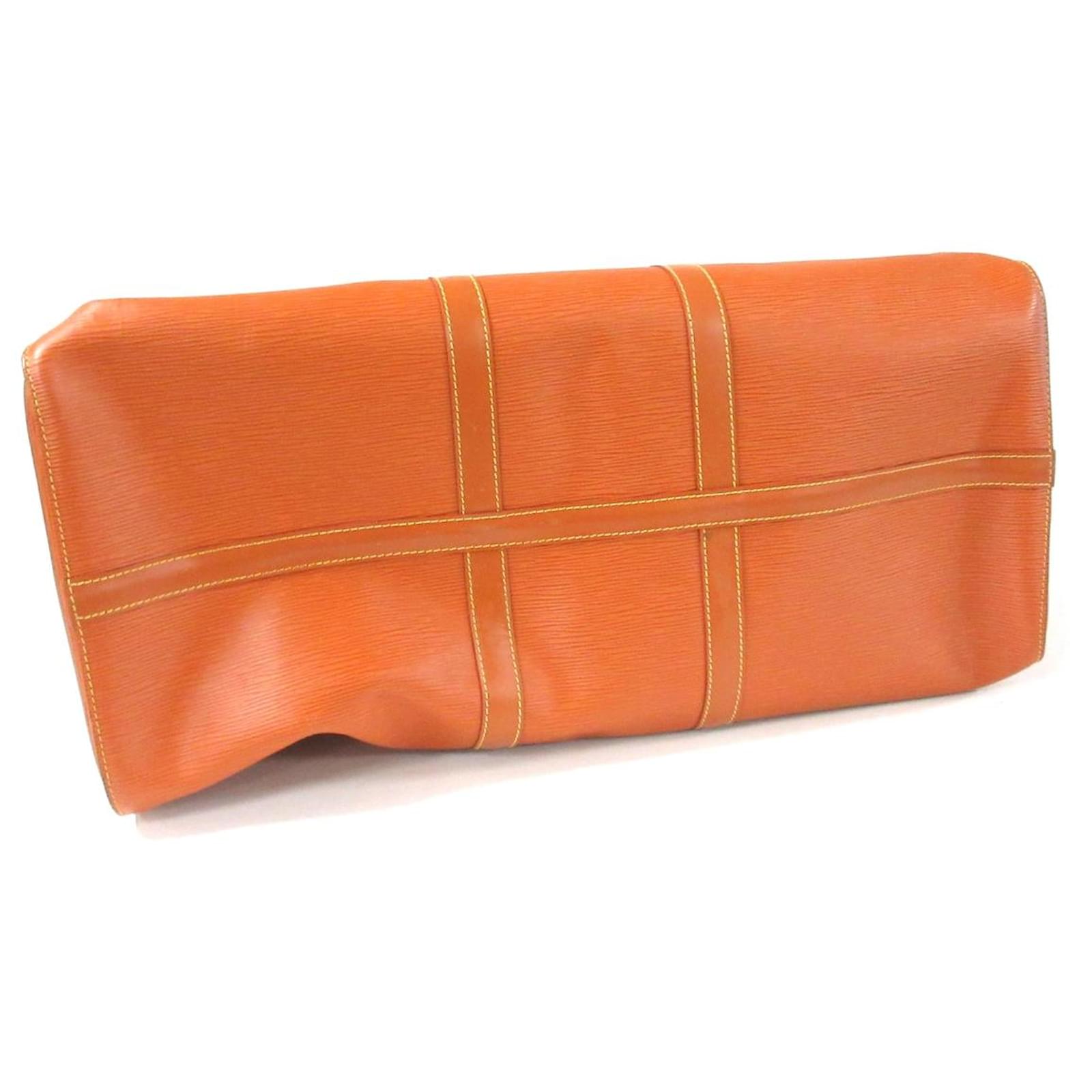 Louis Vuitton Keepall 55 Orange Leather ref.595216 - Joli Closet