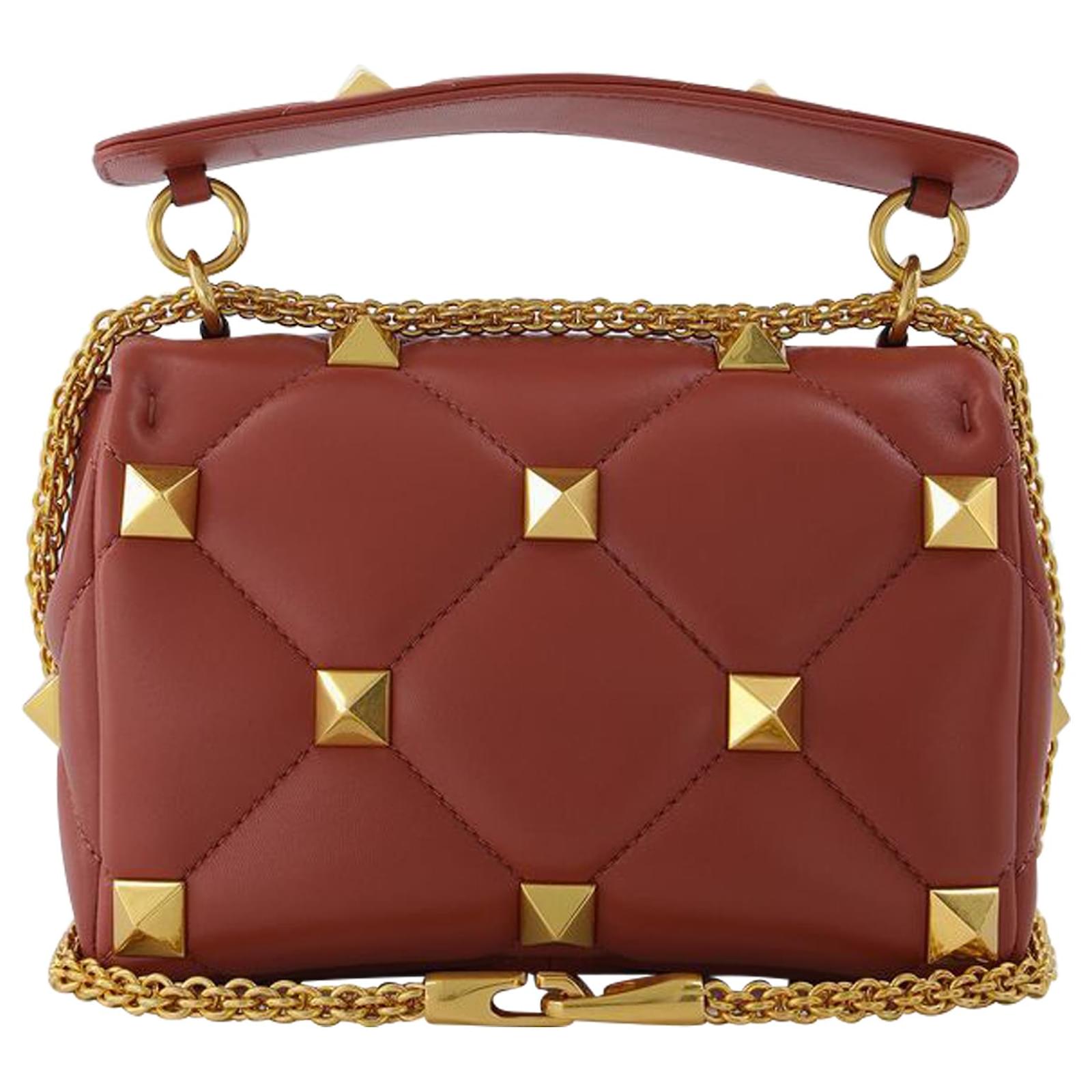 VALENTINO GARAVANI Valentino Roman Stud Medium Shoulder Bag - Red